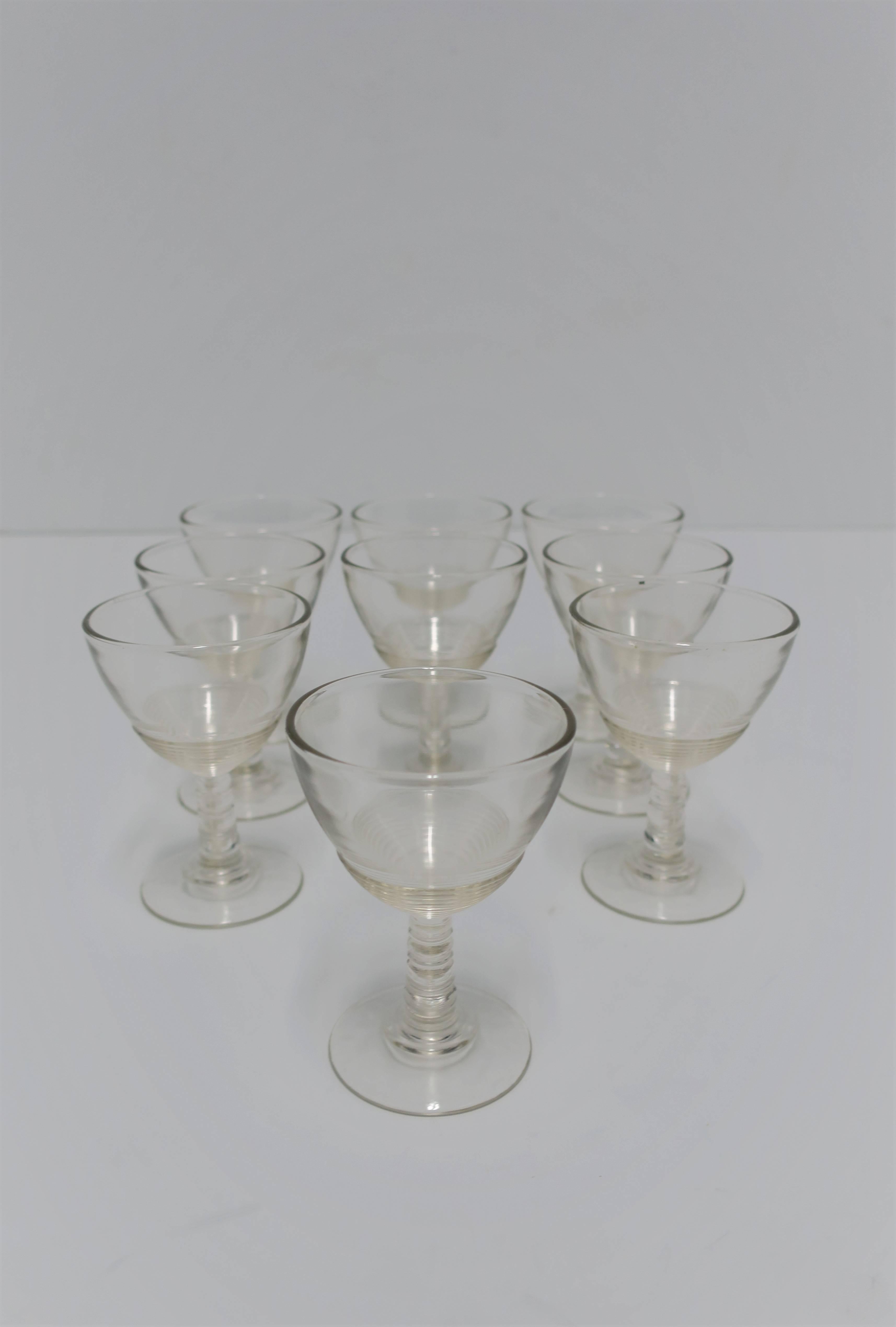 Modern Clear Glassware Set of 9, circa 1920s 2