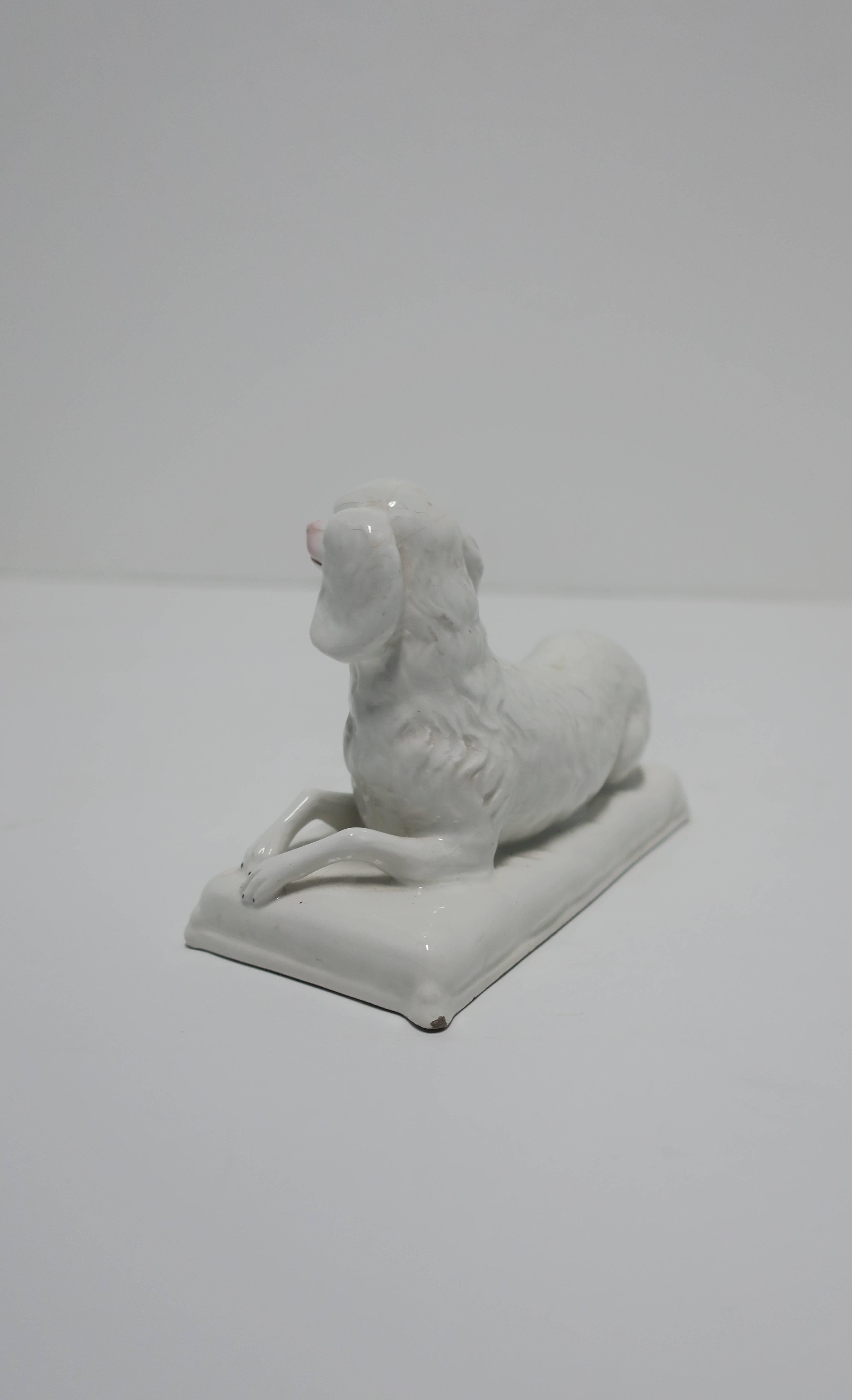 Italian White Porcelain Dog Sculpture Decorative Object 7