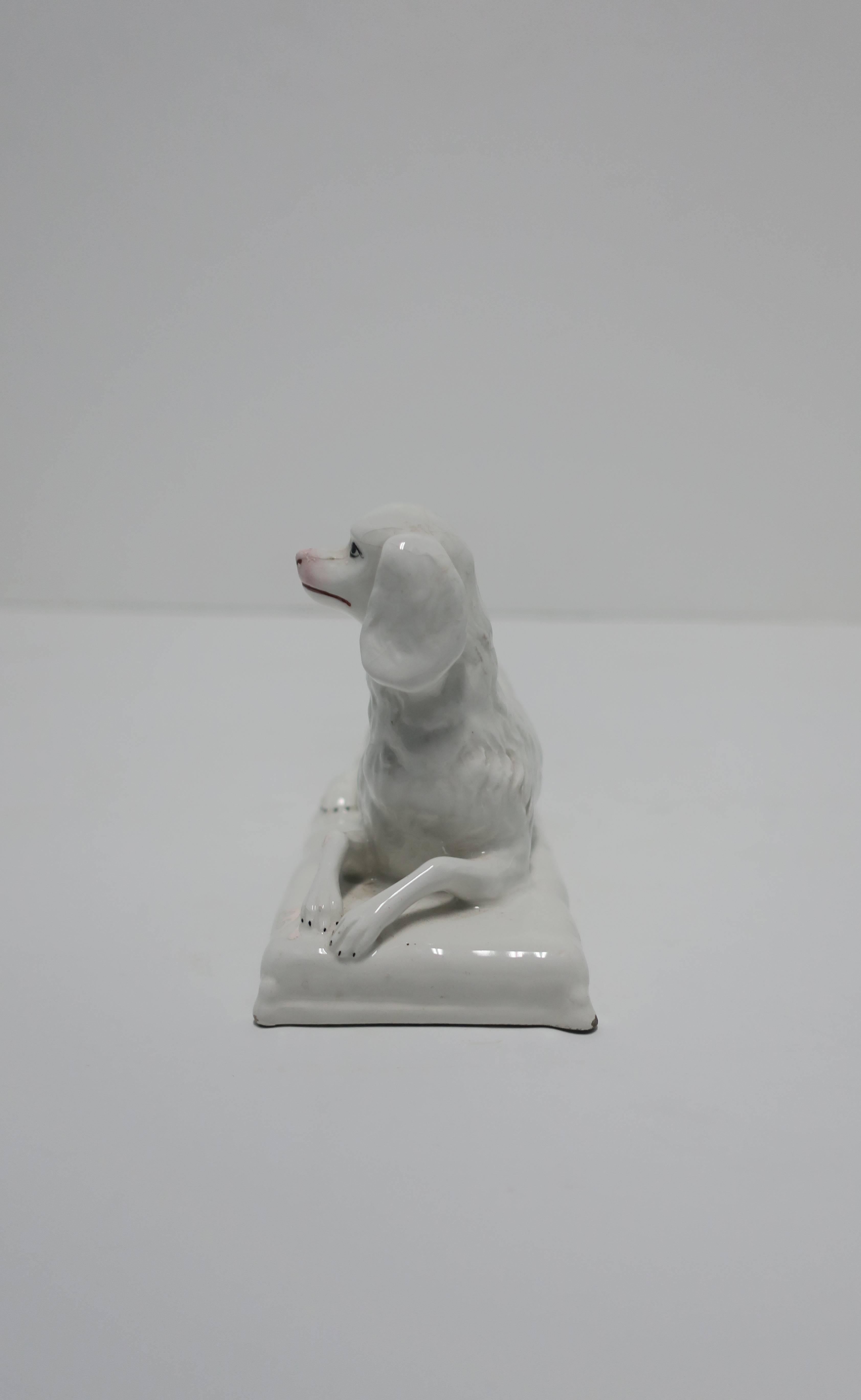 Italian White Porcelain Dog Sculpture Decorative Object 8