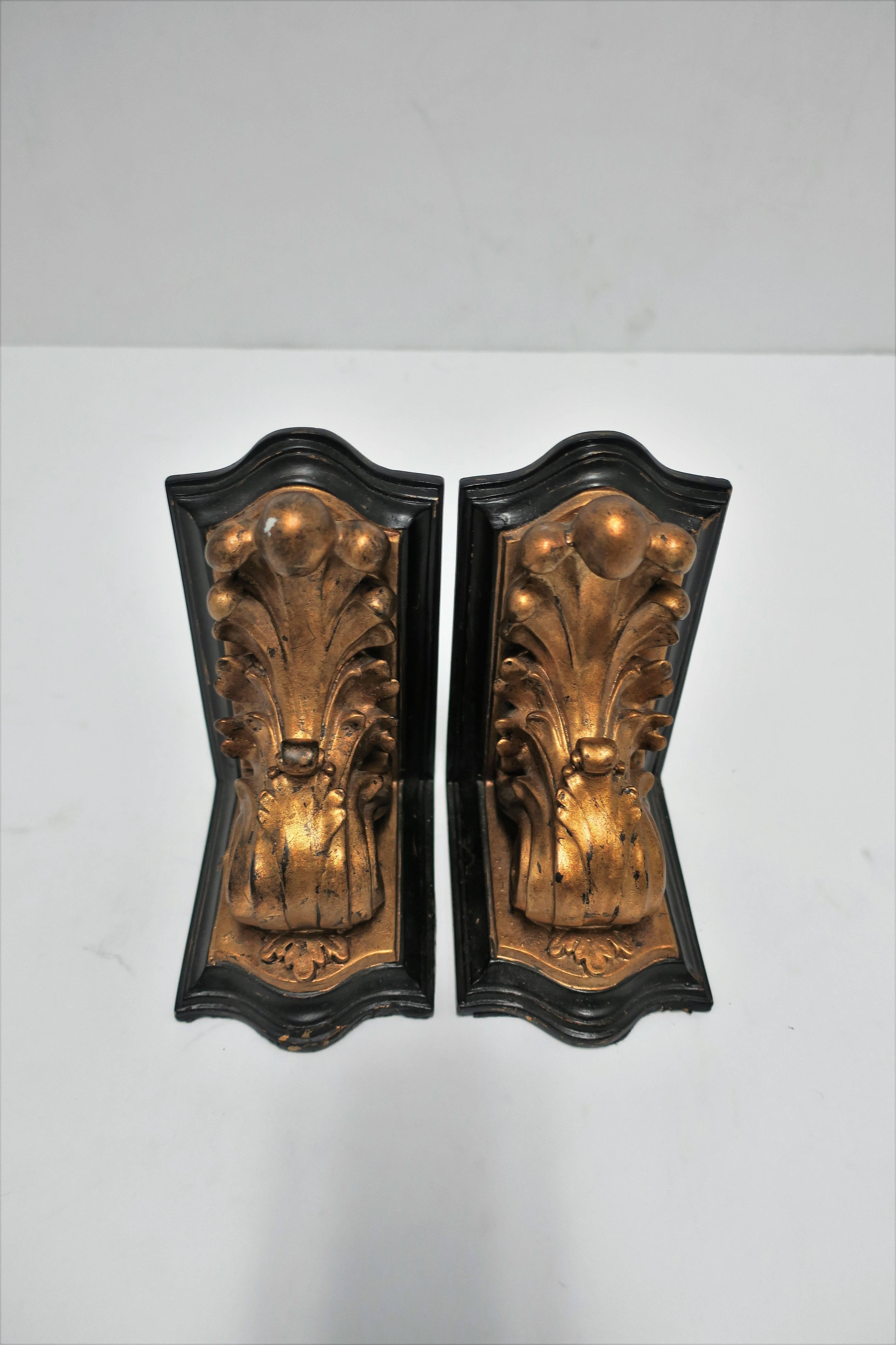 Black and Gold Rococo Style Bookends 2