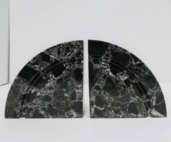 Modern Black and White Marble Bookends Pair, ca. 1970s