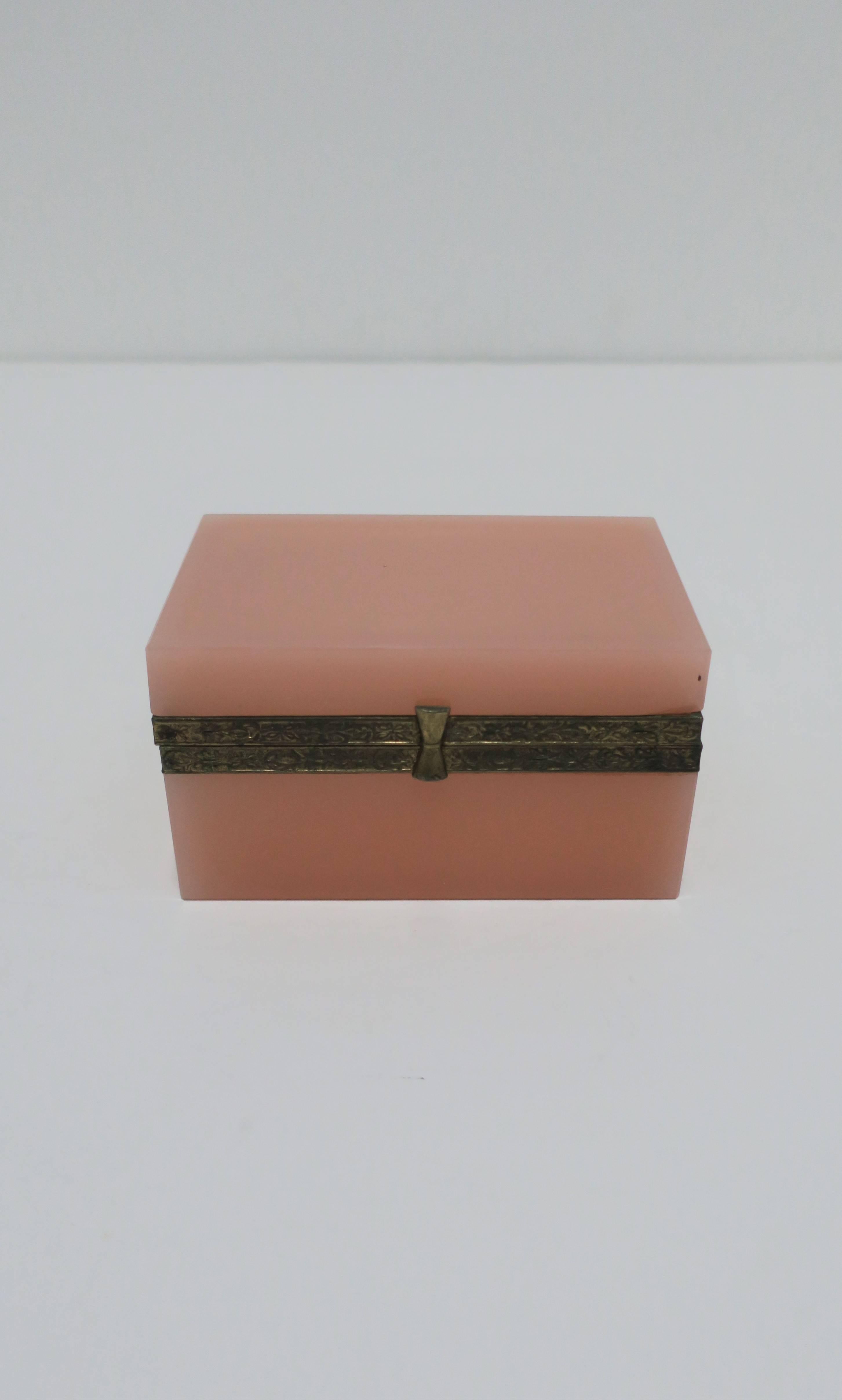 Plated Modern Italian Pink Murano Art Glass Jewelry Box