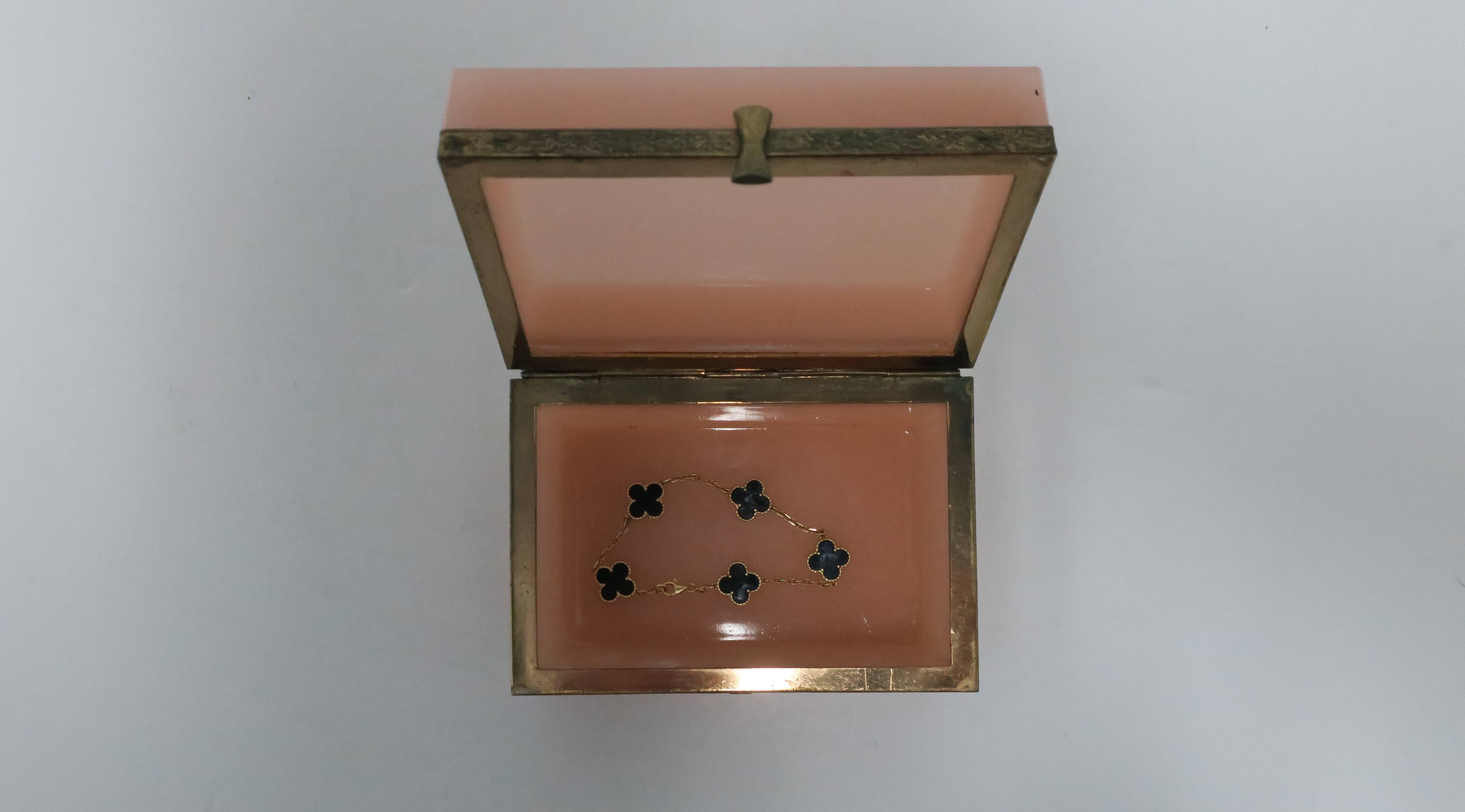 Modern Italian Pink Murano Art Glass Jewelry Box 1