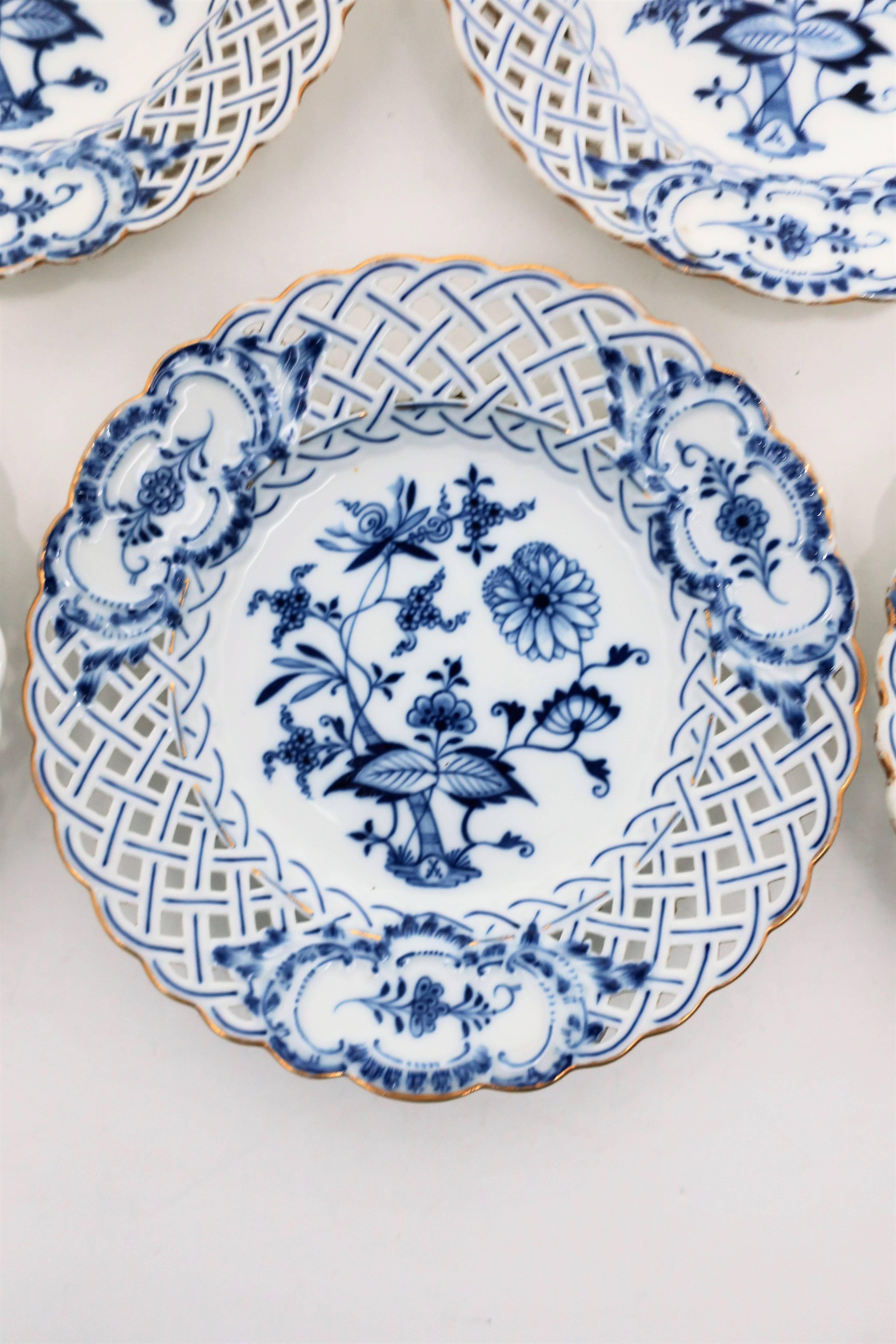 German Blue and White Meissen Porcelain Plates