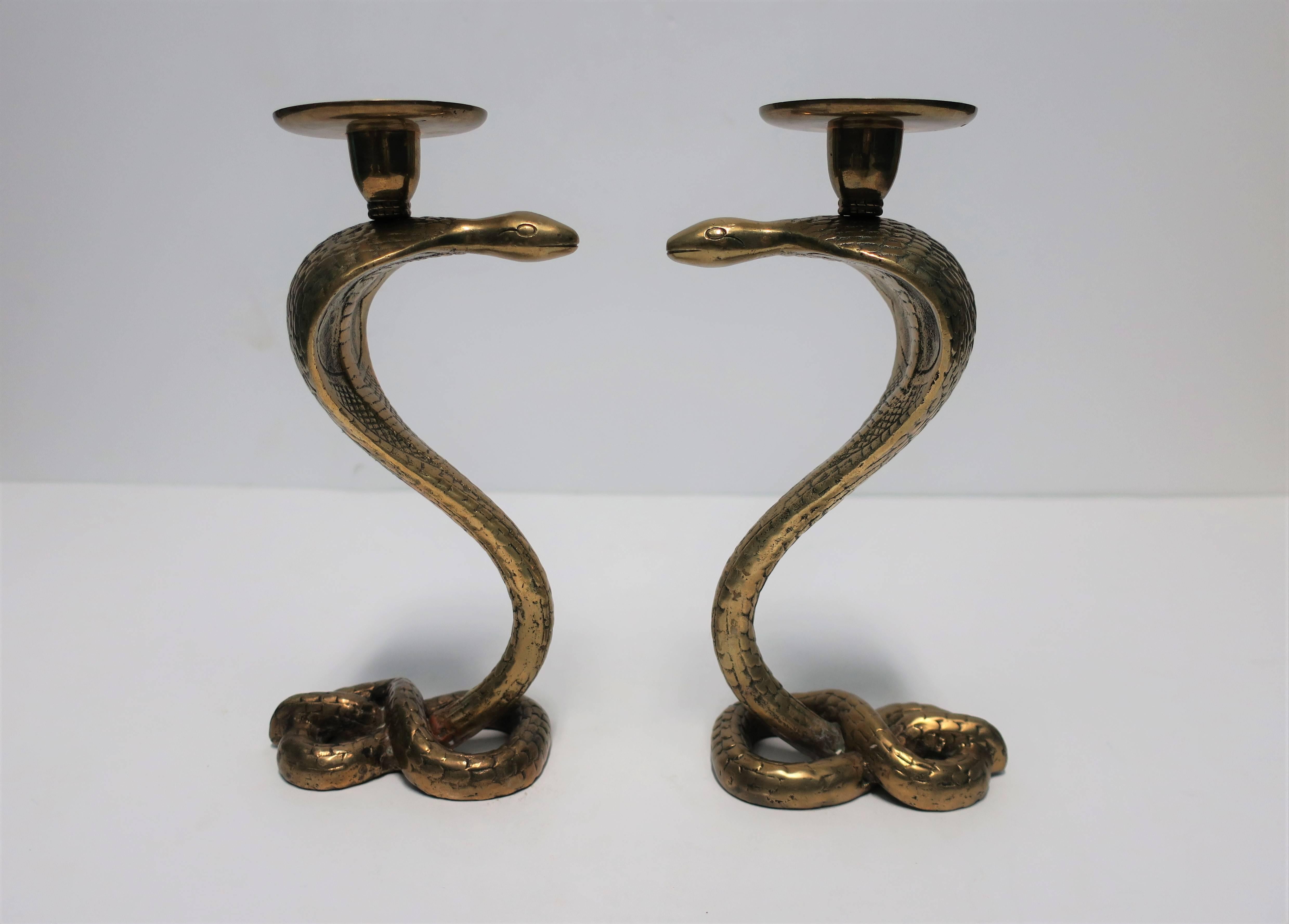 brass cobra candle holders