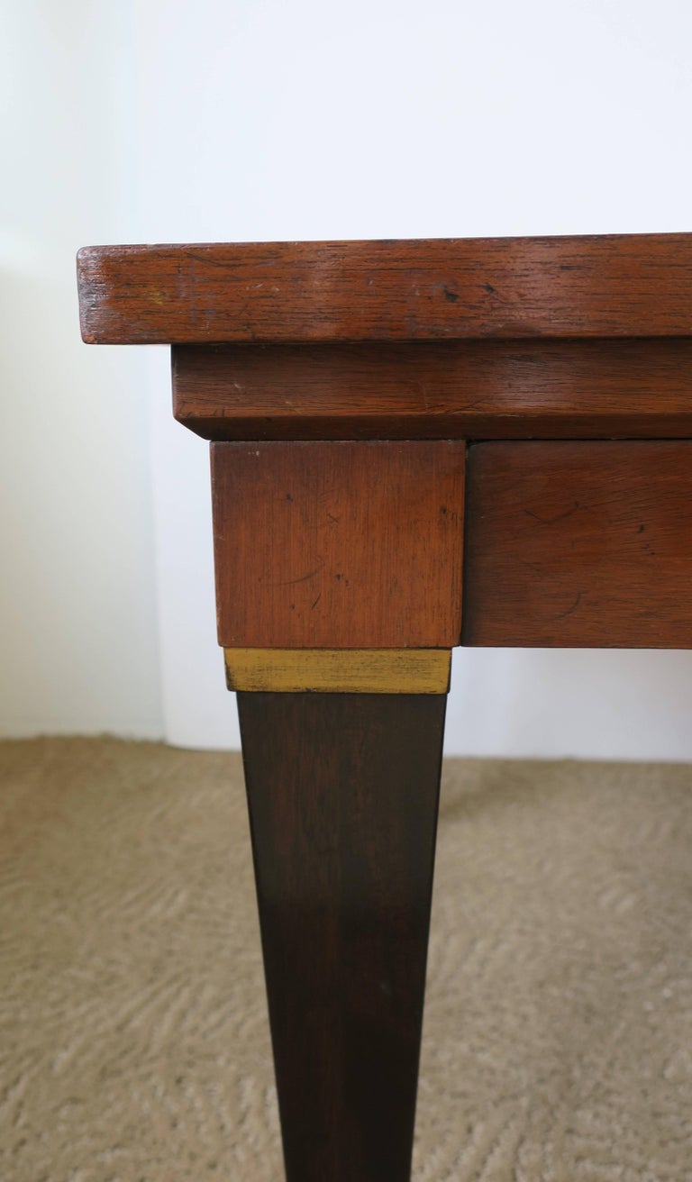 Pair of Midcentury Black Leather Top End Tables or Cocktail Table For