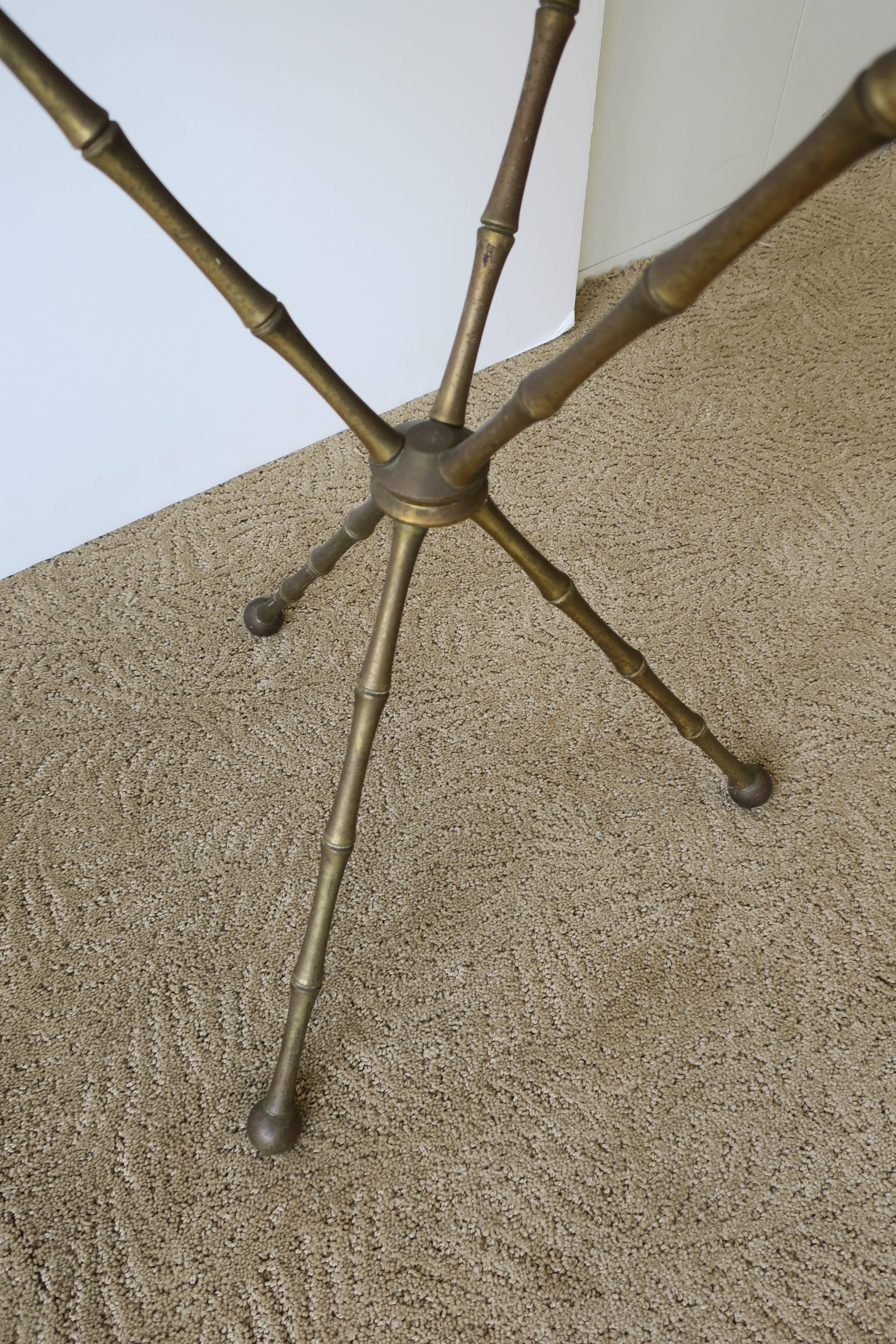 Midcentury Italian Marble and Brass Tripod Side Table, Italy, 1960s 2