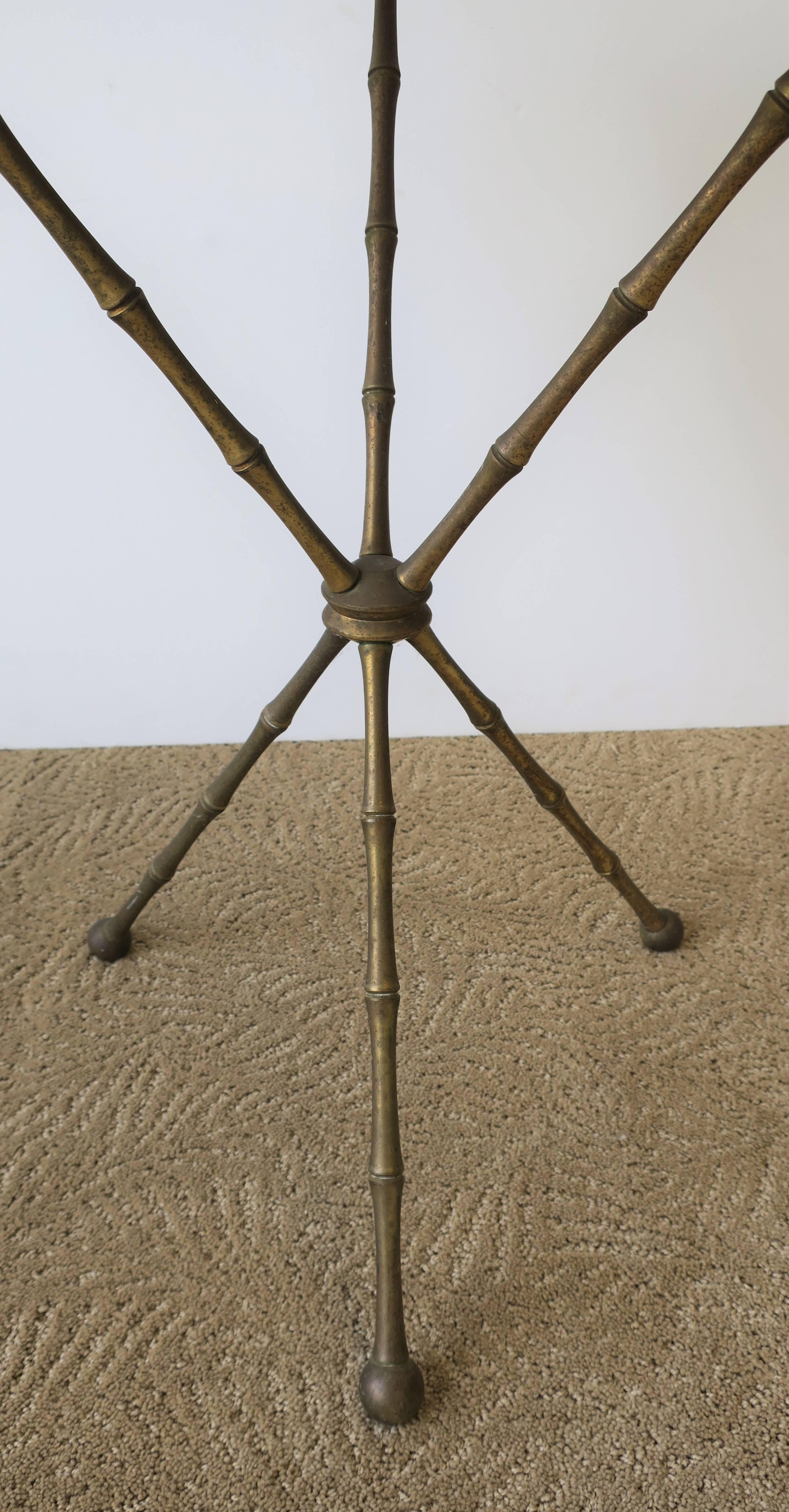 Midcentury Italian Marble and Brass Tripod Side Table, Italy, 1960s 4