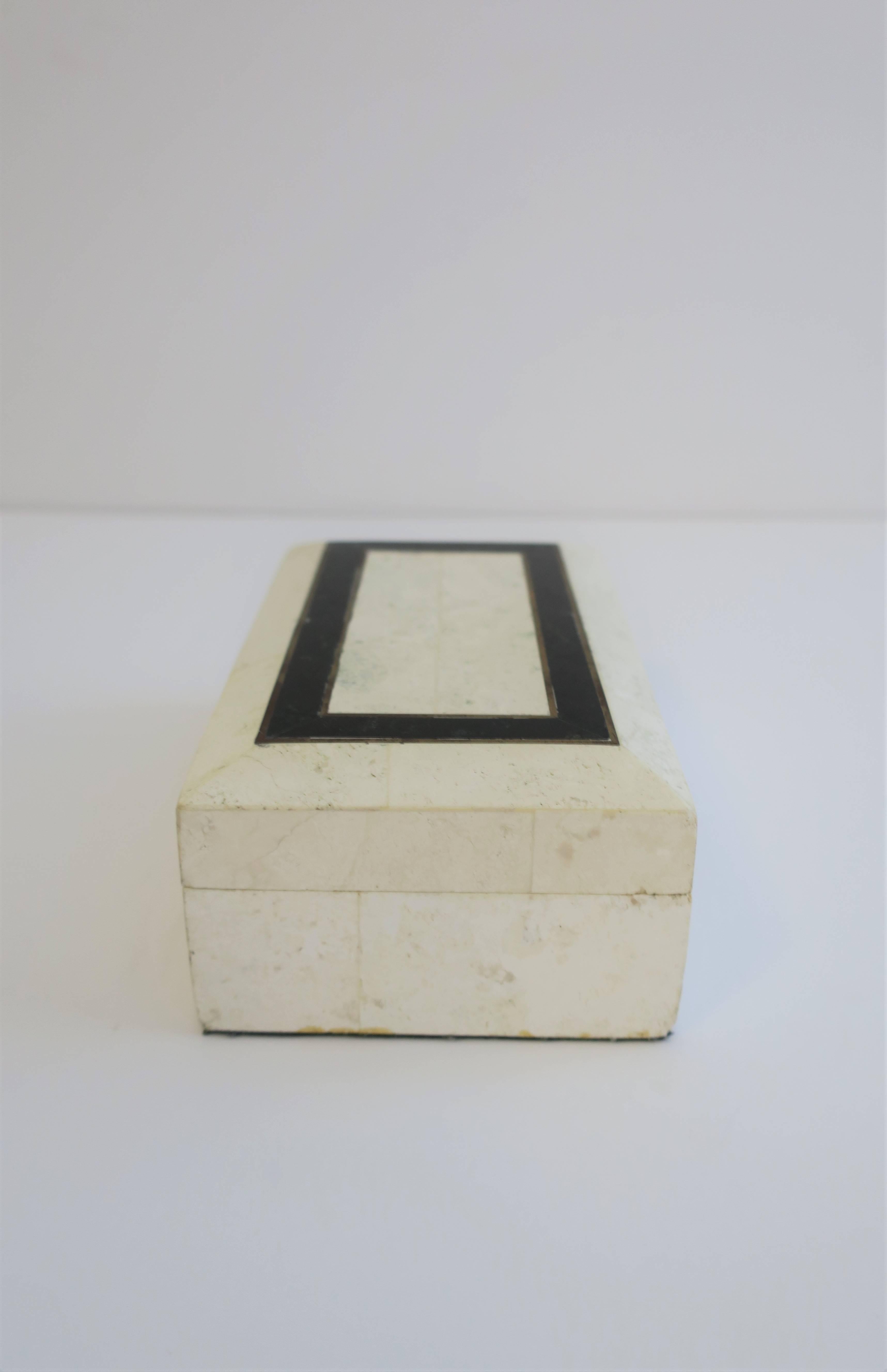 Philippine Black and White Travertine Marble Box