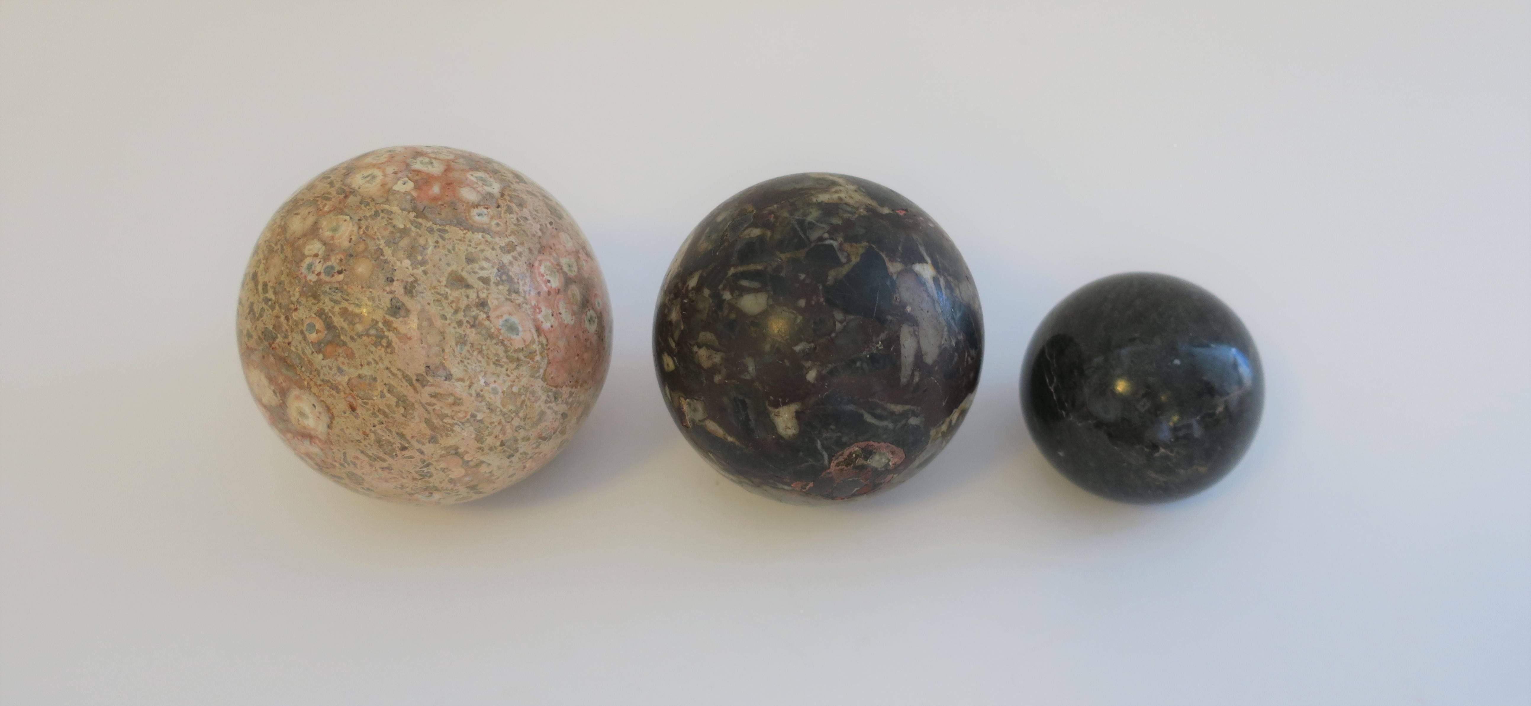 Late 20th Century Marble Stone Spheres, ca. 1970s