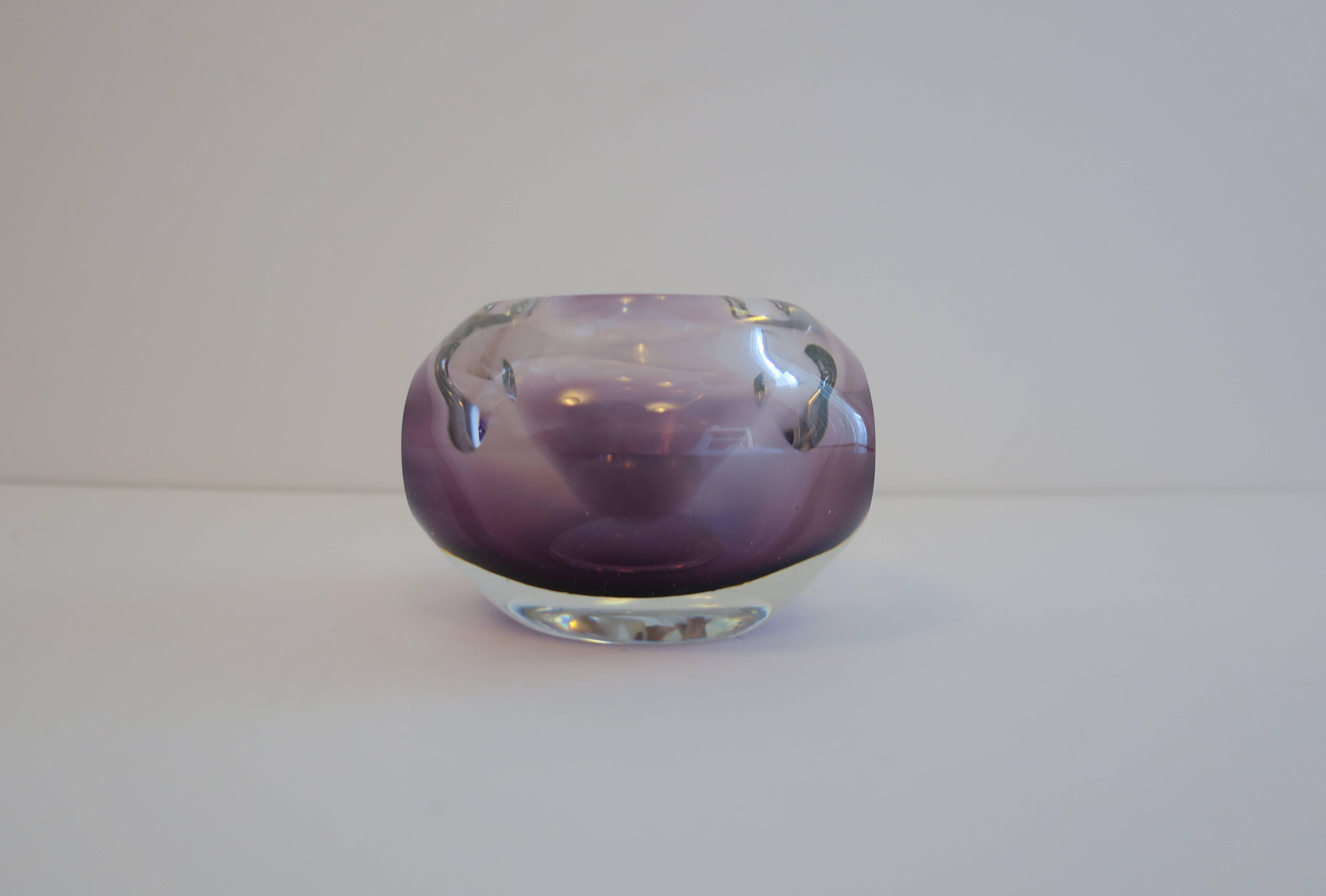 Purple and Clear Ombre Art Glass Vase in Style of Flavio Poli for Seguso 2