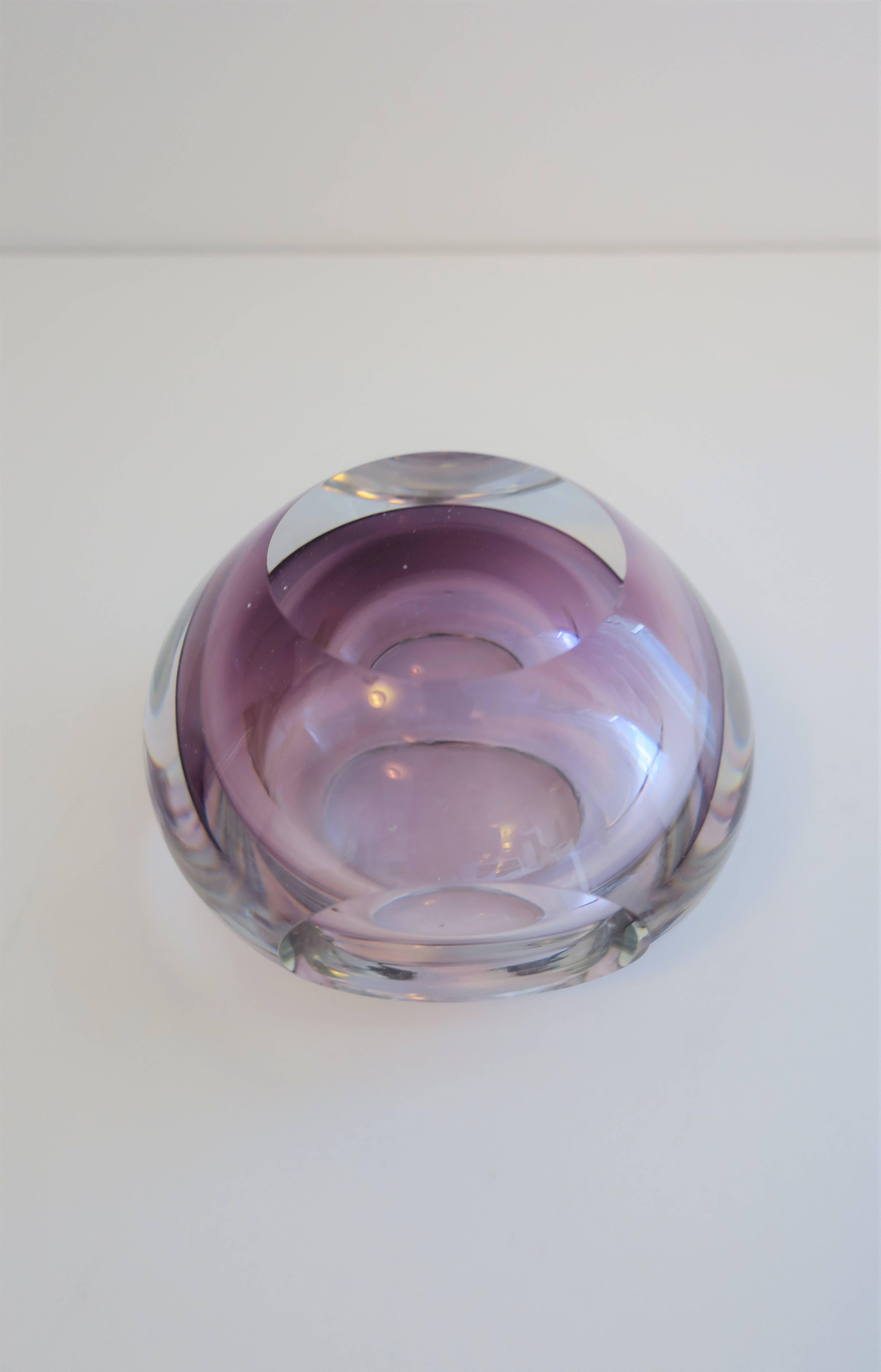Purple and Clear Ombre Art Glass Vase in Style of Flavio Poli for Seguso 5