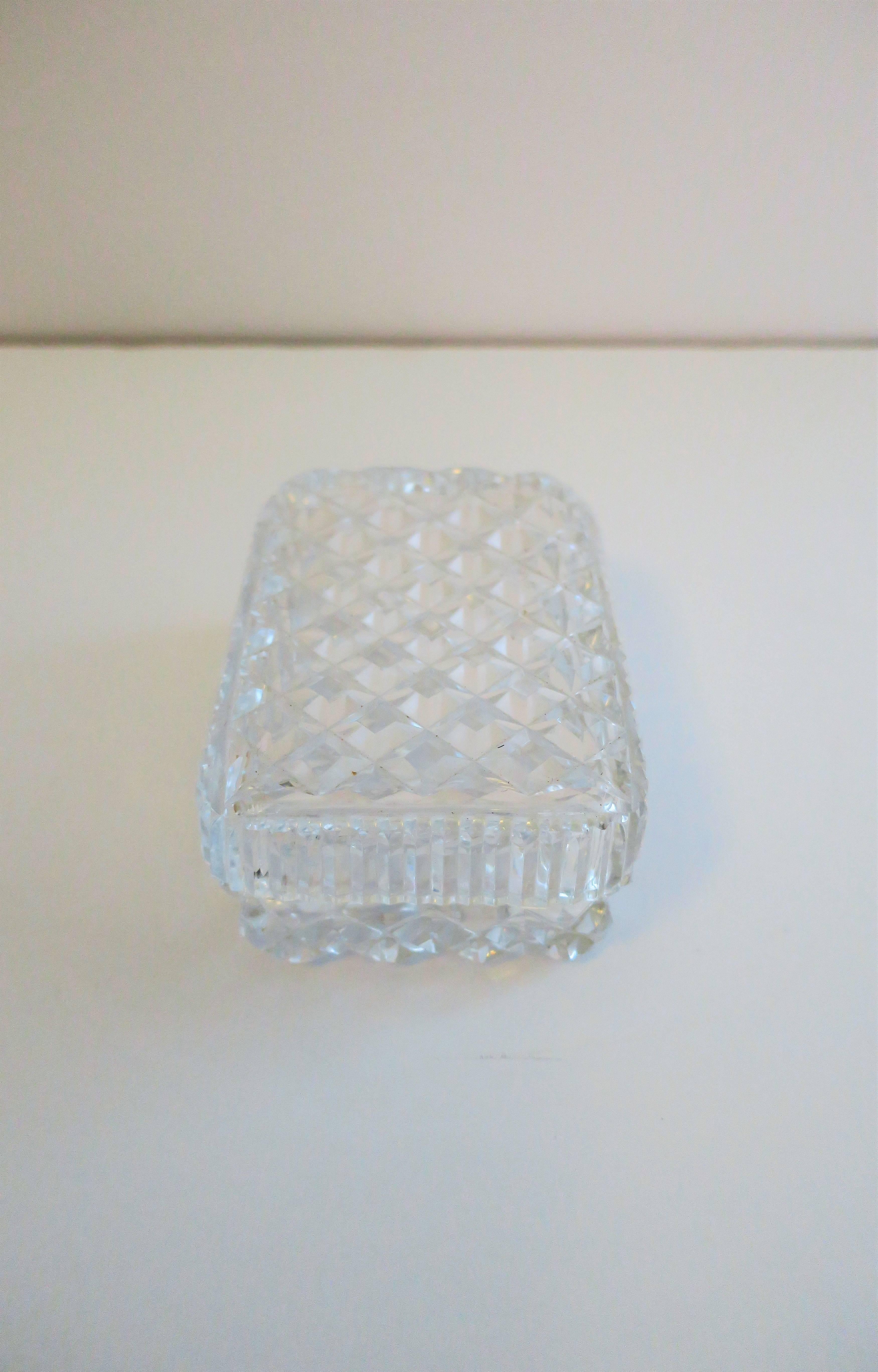Diamond Quilted Crystal Jewelry Box For Sale 1