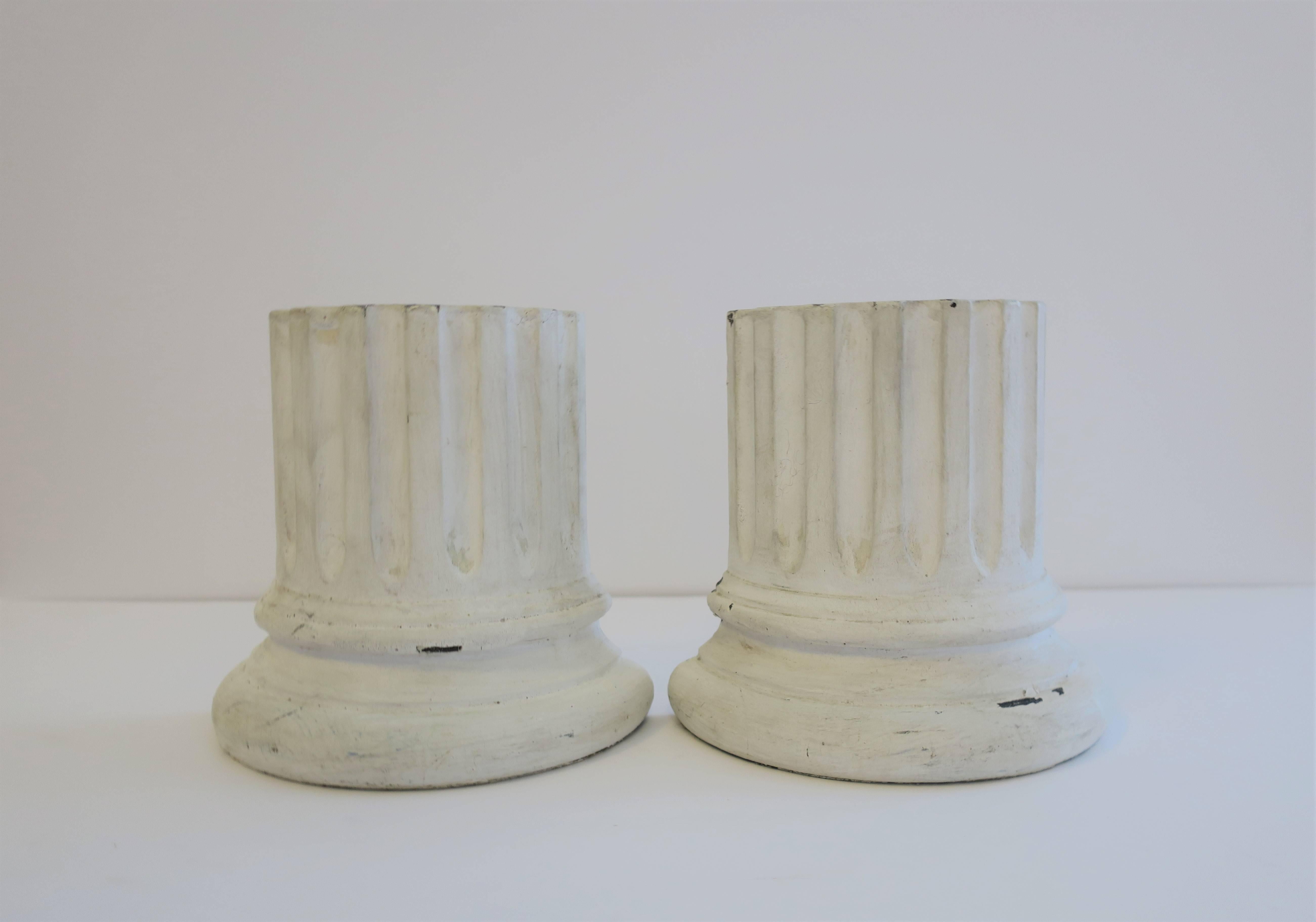 White Plaster Column Bookends 1
