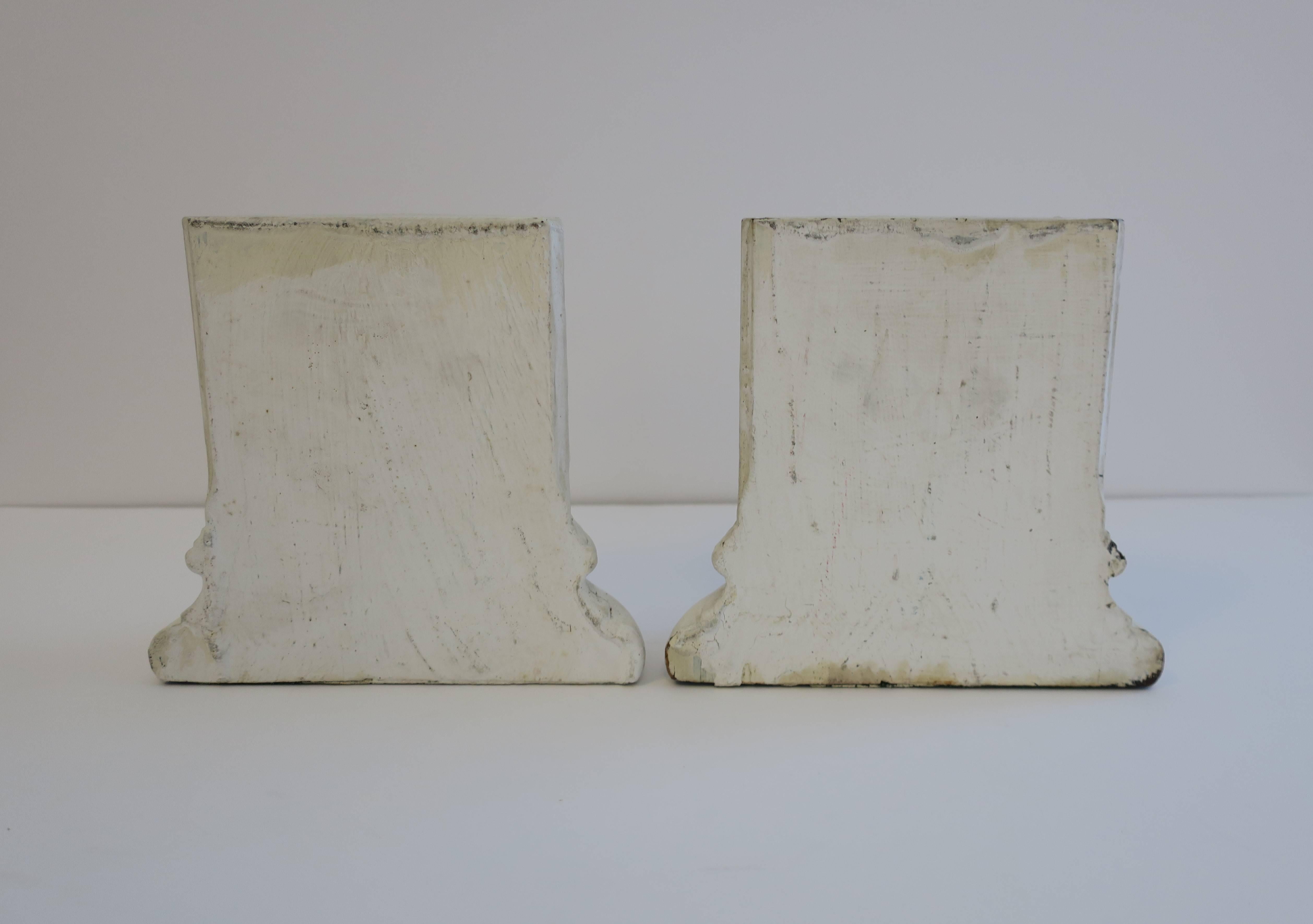 White Plaster Column Bookends 2