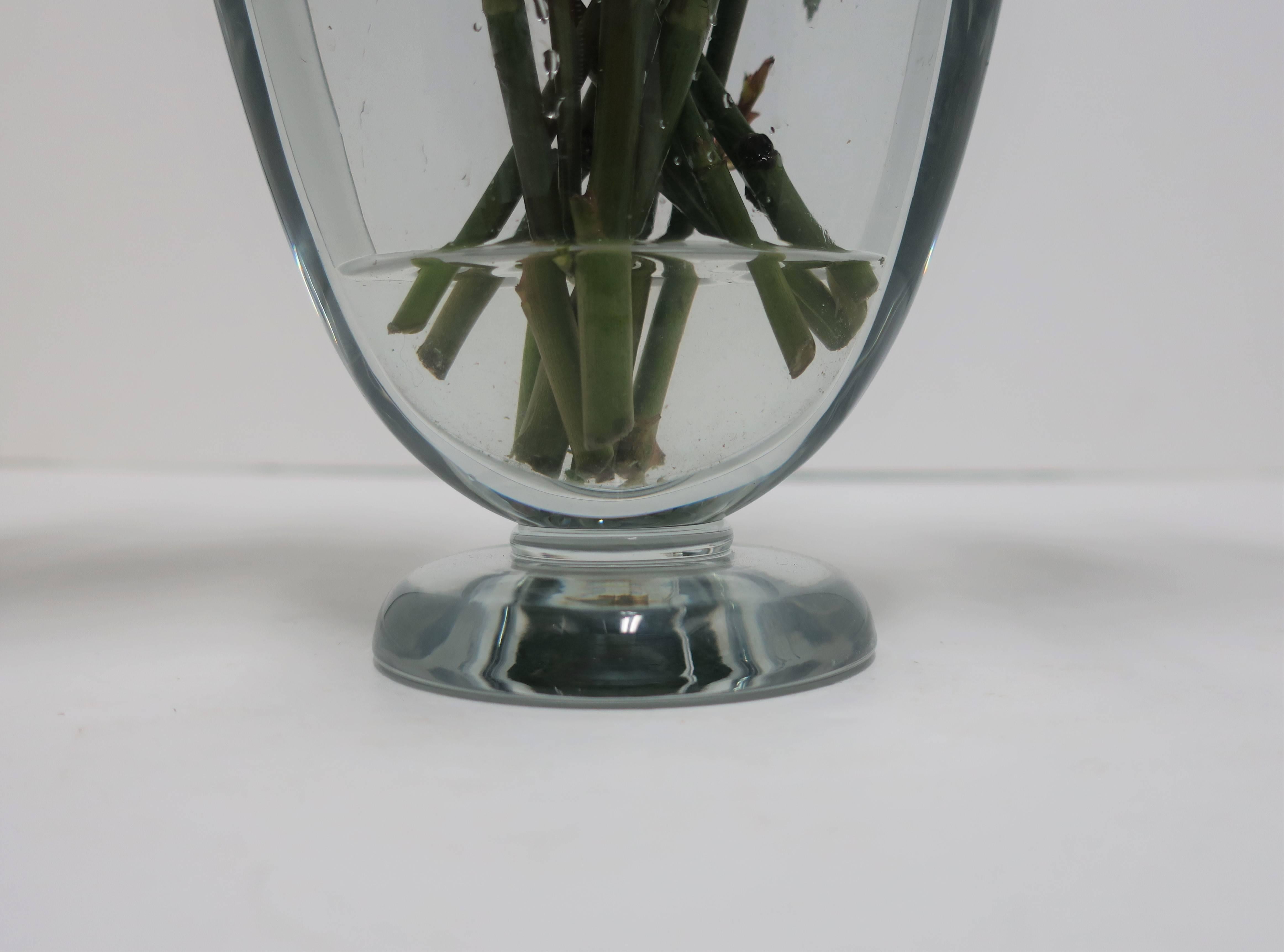 Swedish Scandinavian Modern Crystal Strombergshyttan Glass Vase  For Sale 4