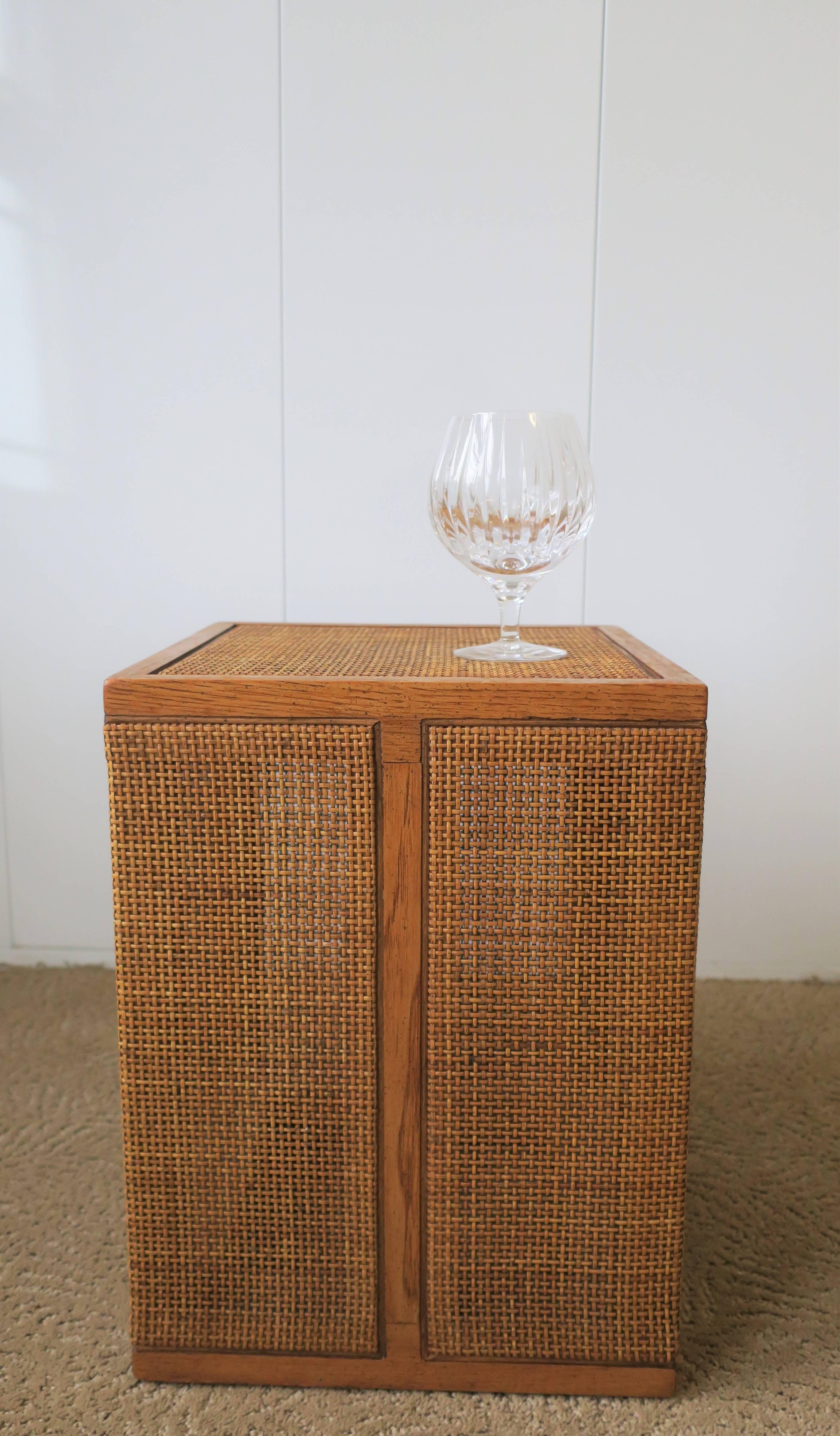 Modern Small Square Wicker Rattan Side or End Table