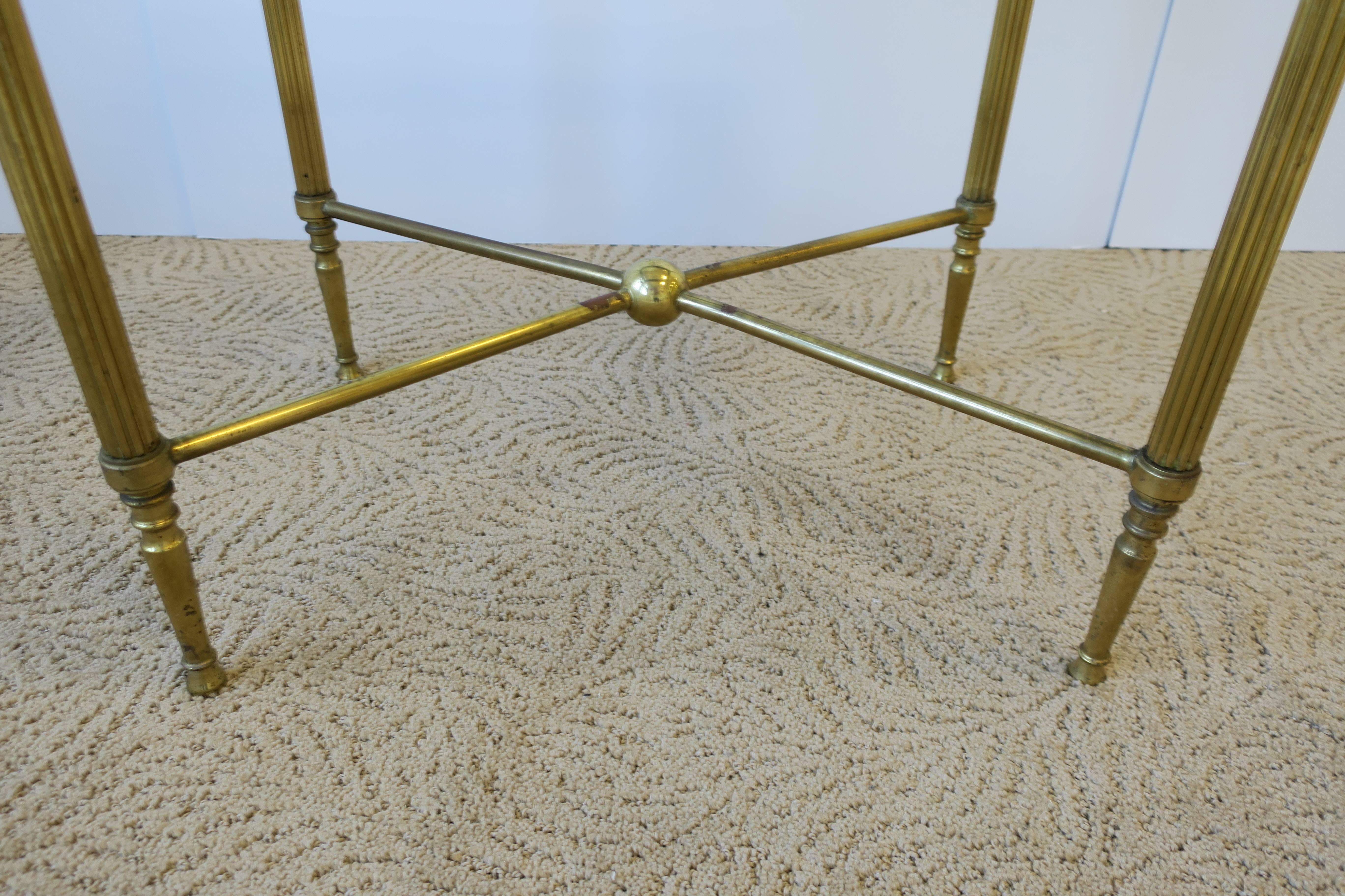 Italian Brass and Glass End or Side Table in the Style of Jansen 6