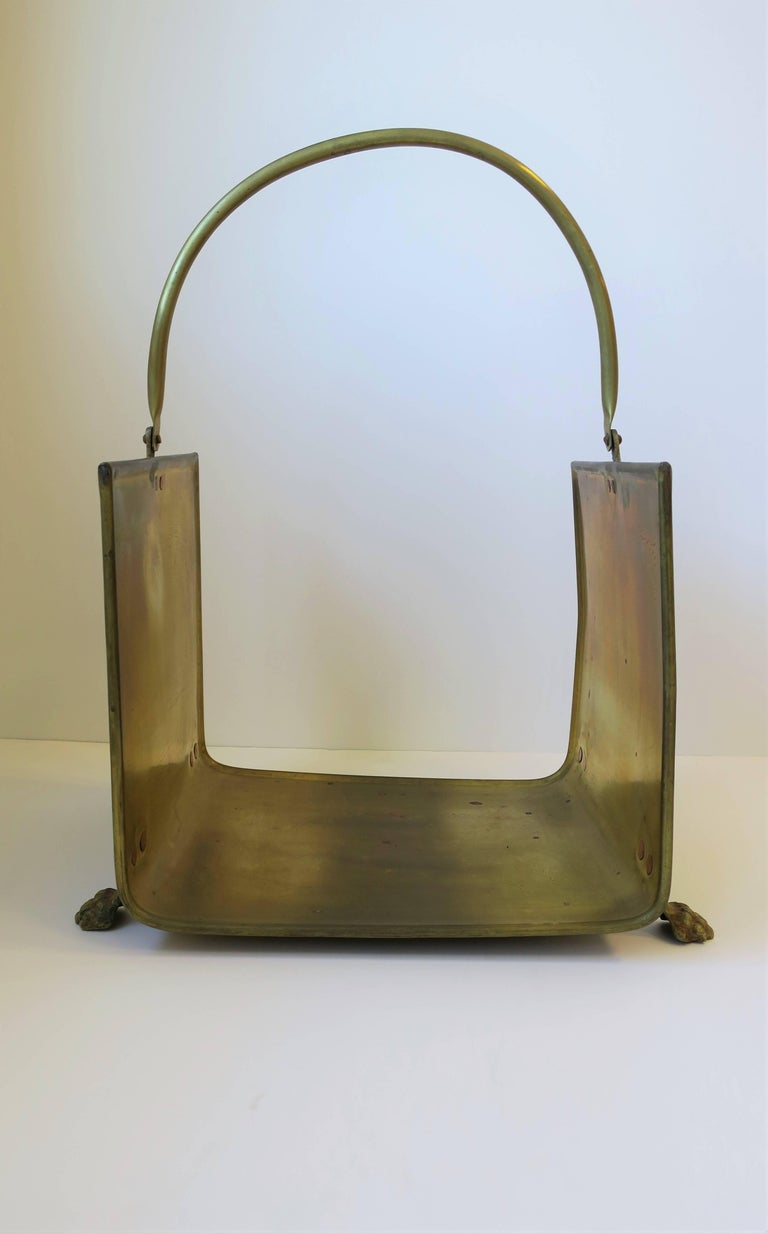 Vintage Regency Brass Fire Wood Log Holder at 1stDibs