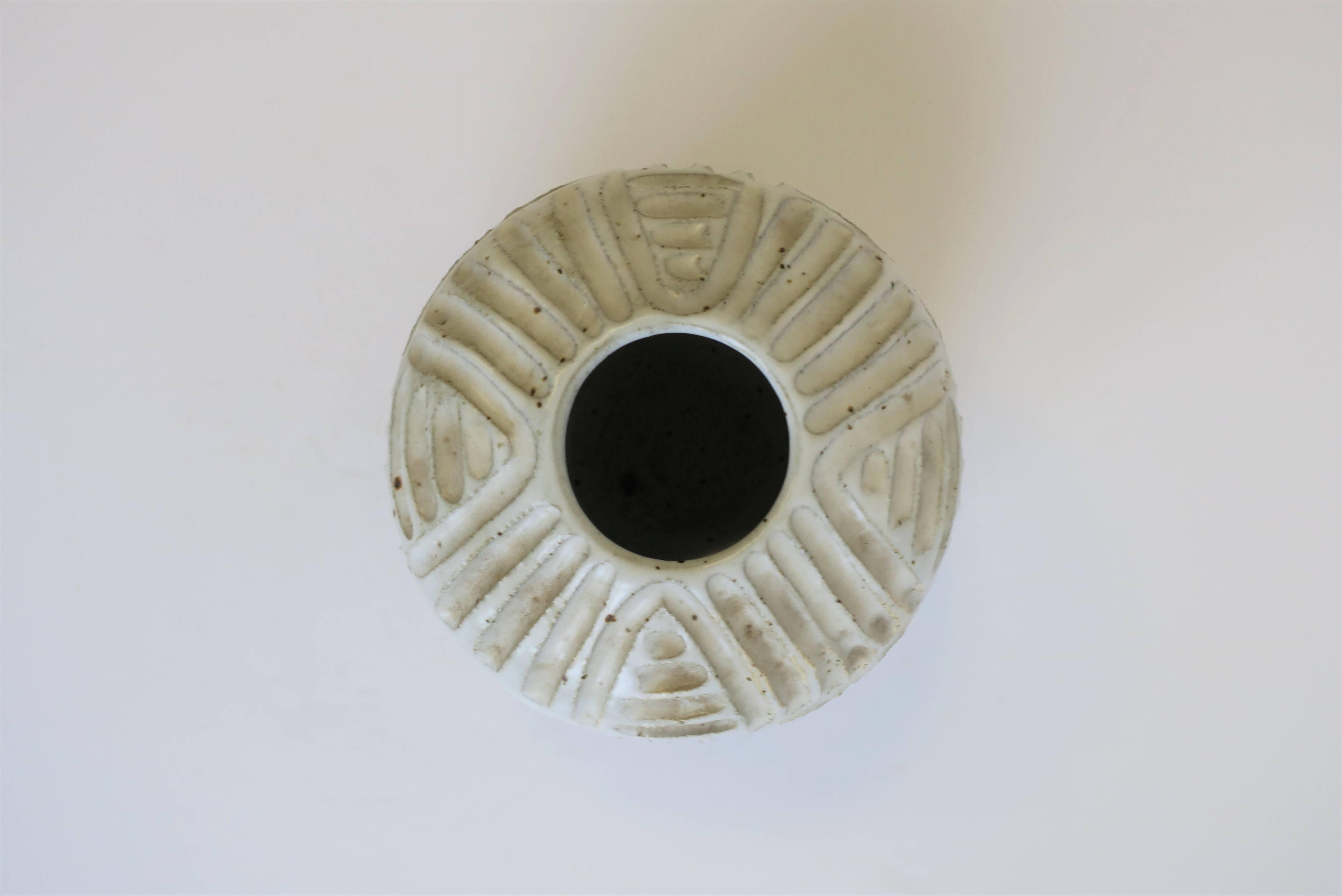 Vintage White Pottery Vase or Vessel 2