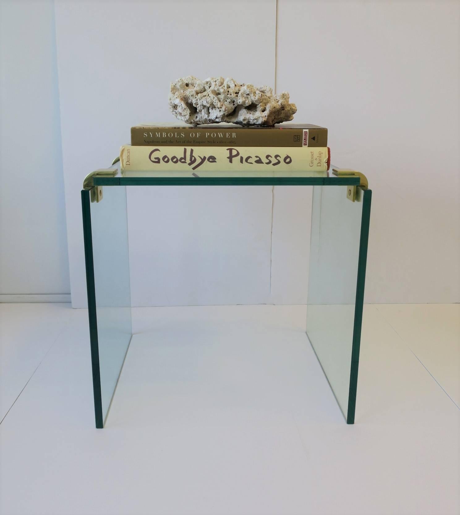 20th Century Modern Brass and Glass End or Side Table after Leon Rosen for Pace