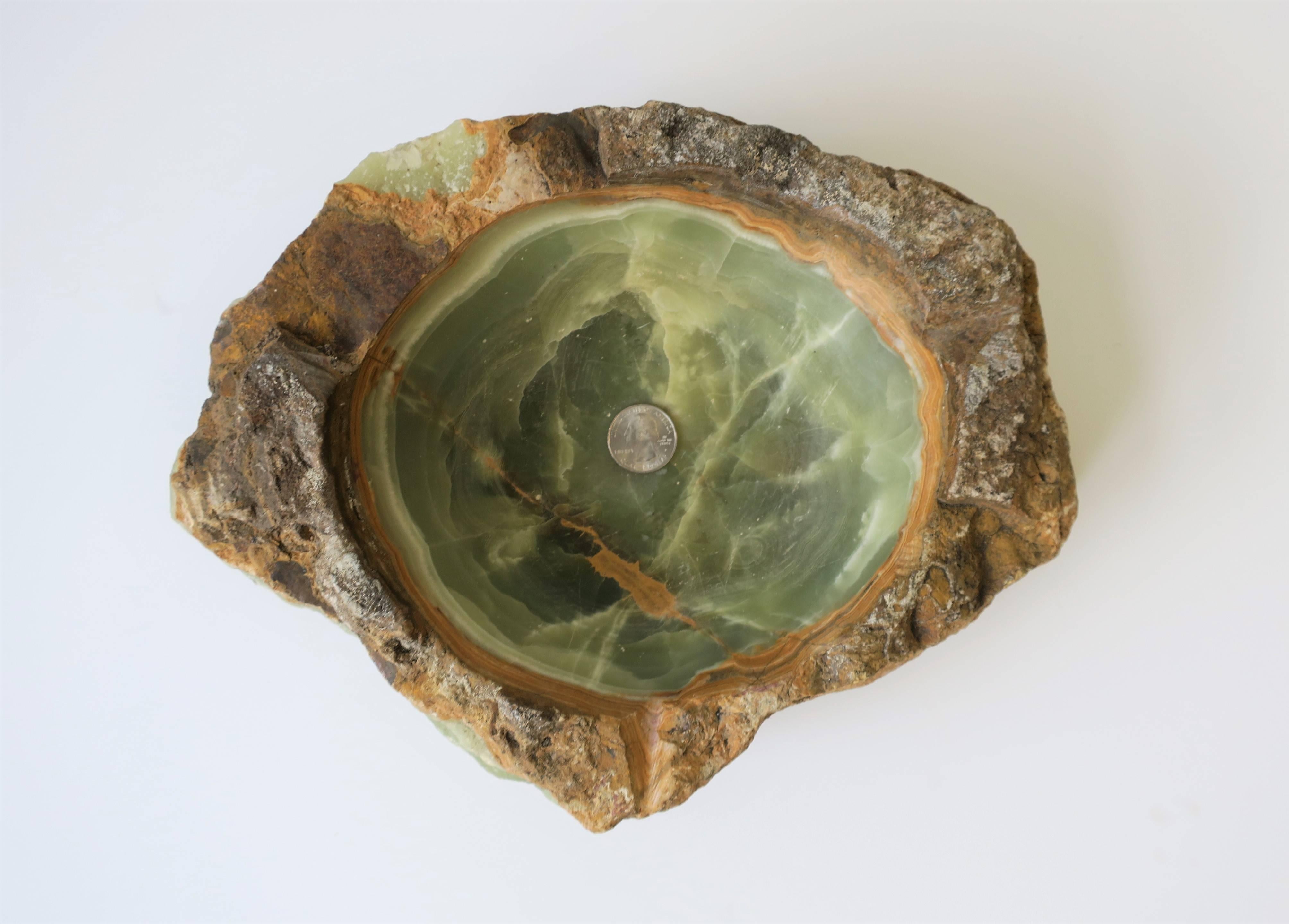 Organic Modern Onyx Marble Vessel Bowl Sculpture