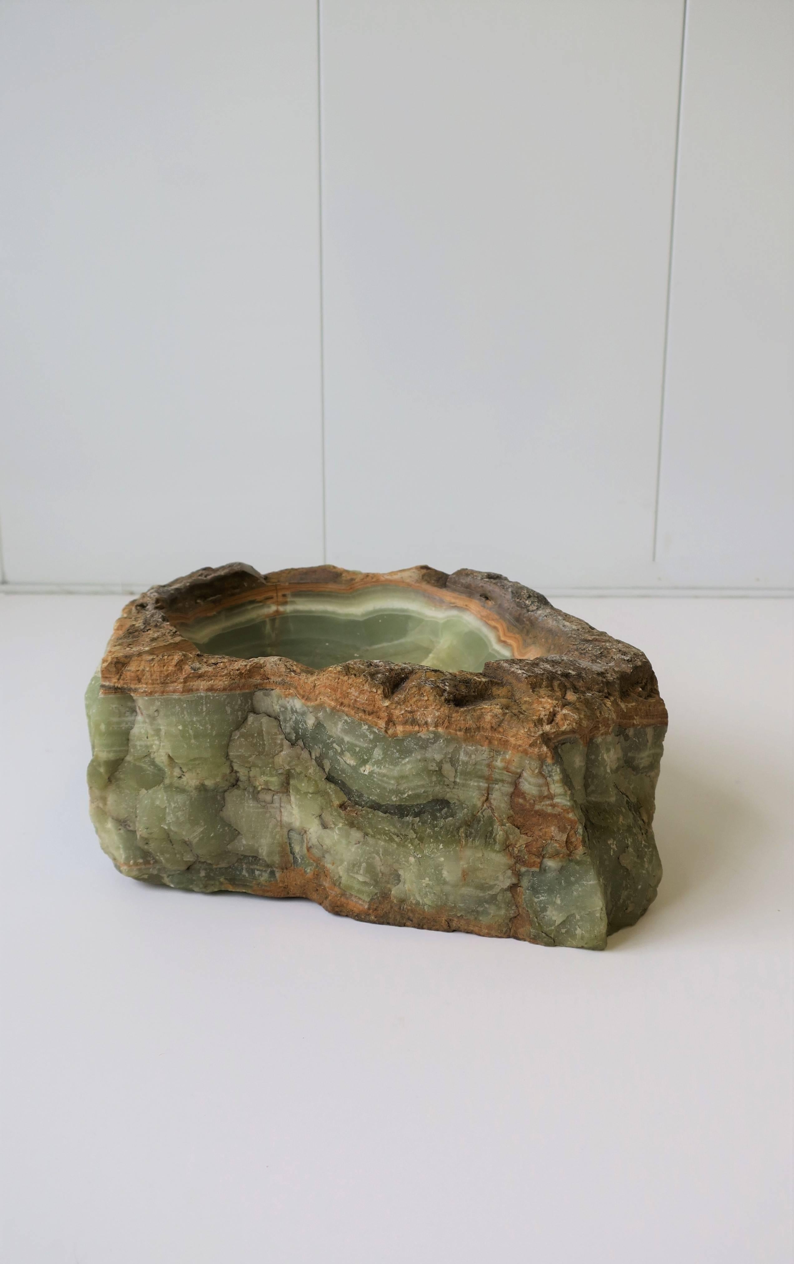 20th Century Onyx Marble Vessel Bowl Sculpture