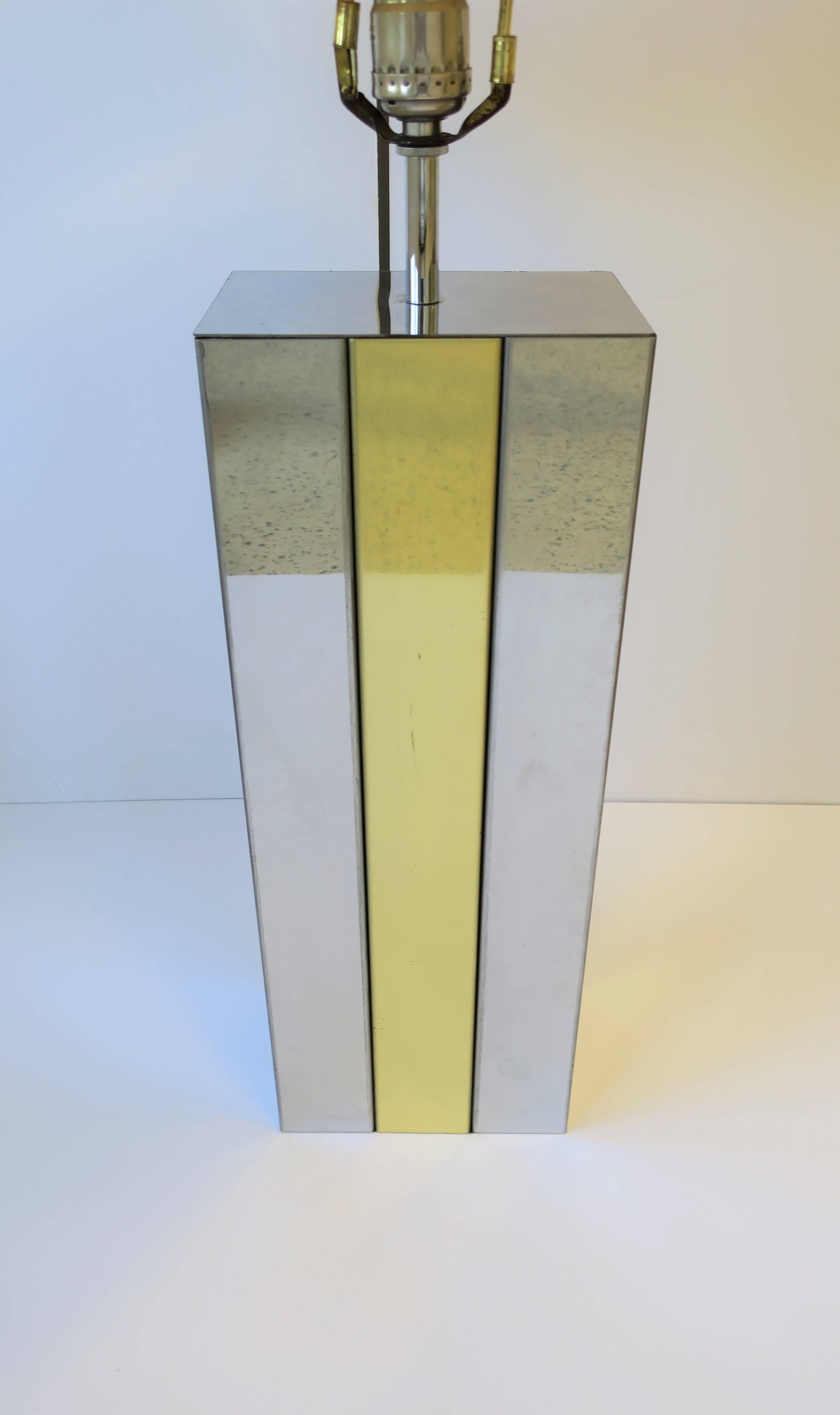 Late 20th Century Modern Robert Sonneman Chrome and Brass Table Lamp, circa 1970s For Sale