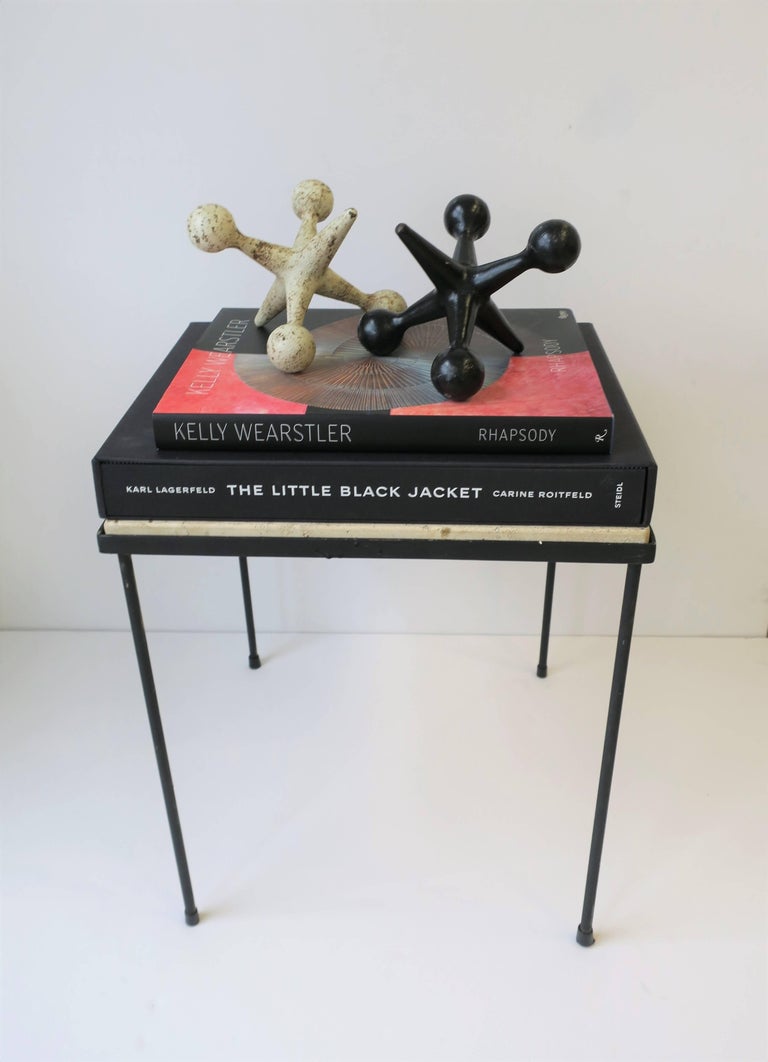 Pair Black and White Iron Metal Jacks Bookends or Decorative Objects