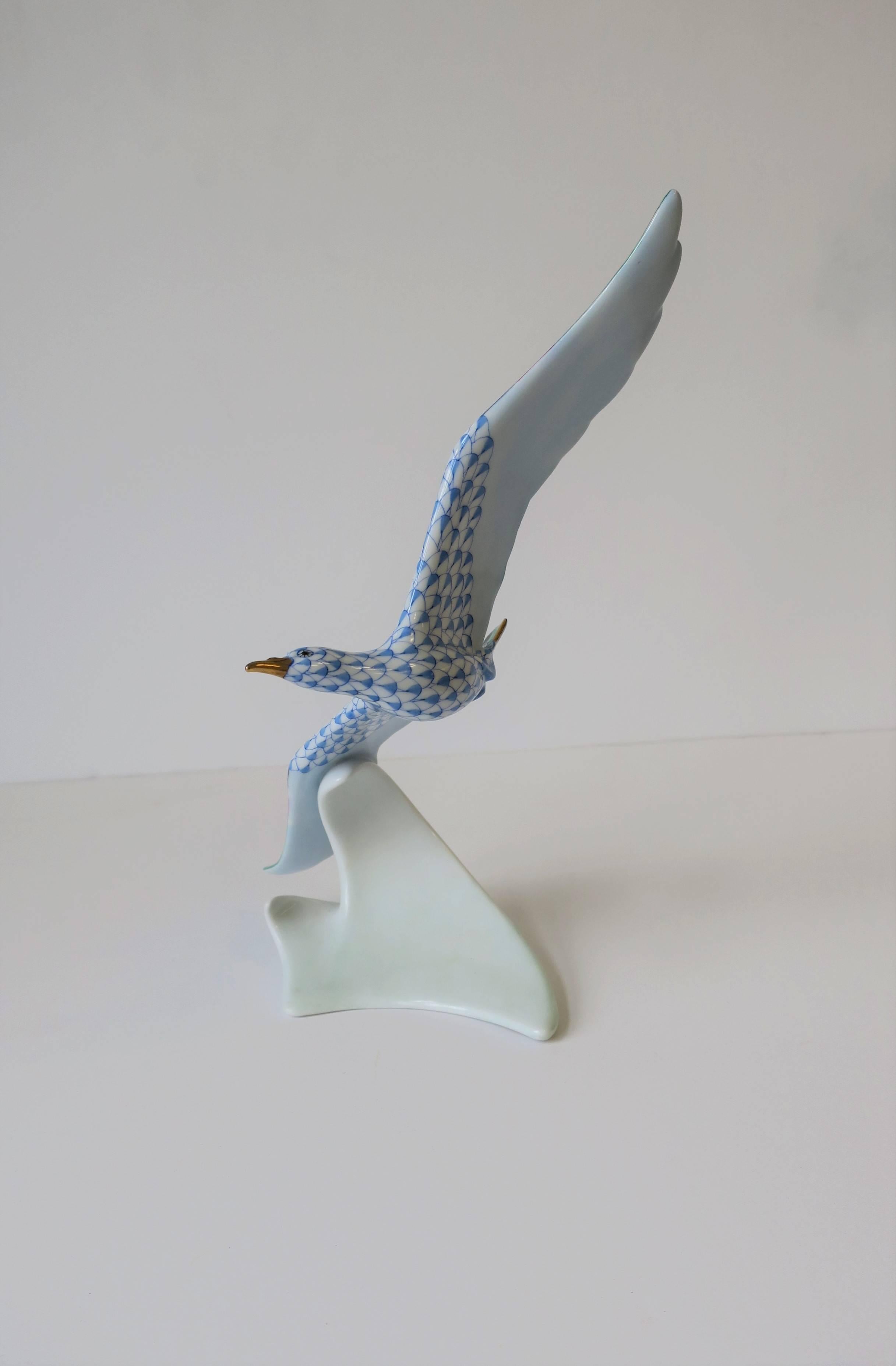 Herend Blue and White Porcelain Bird 1