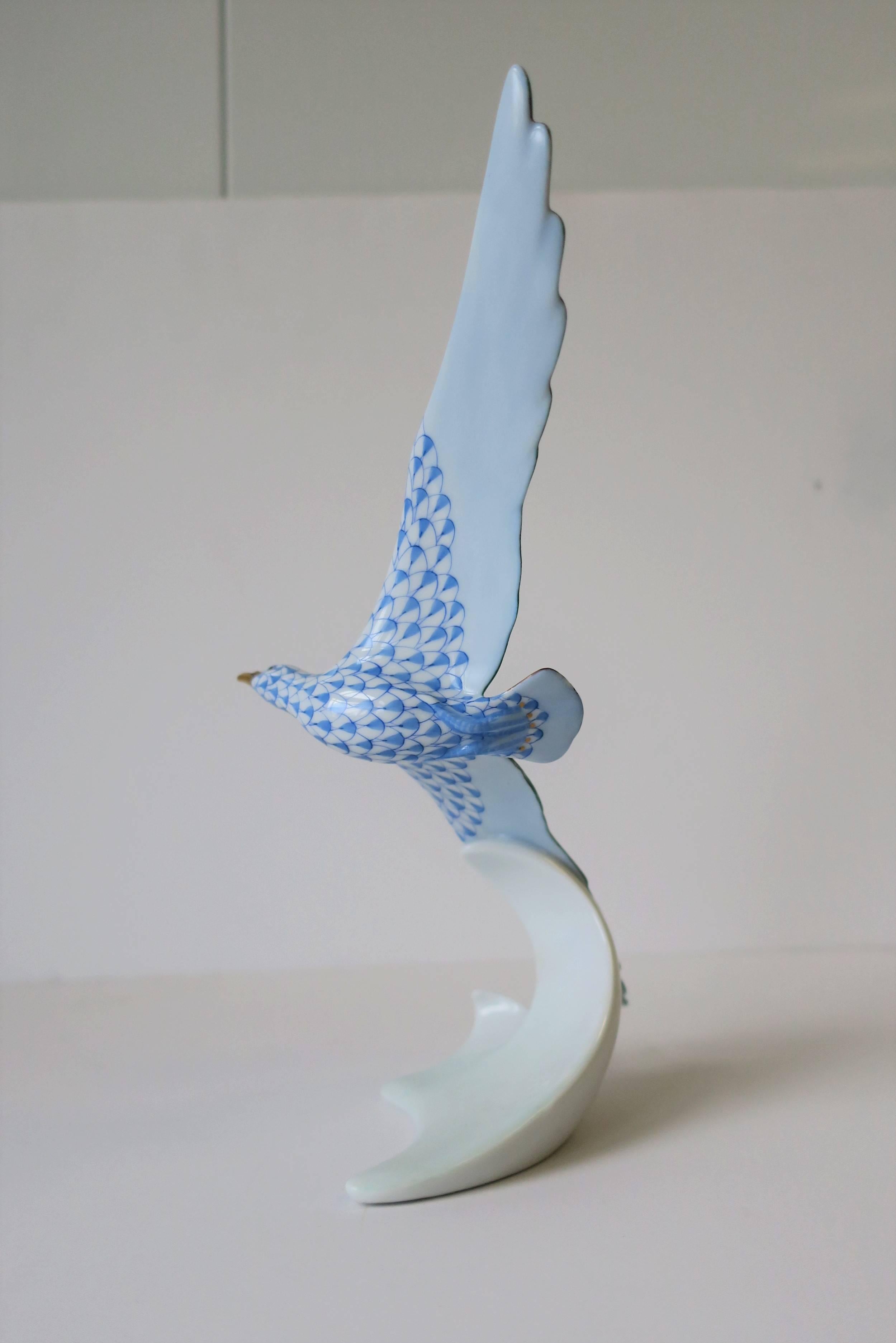 Herend Blue and White Porcelain Bird 2