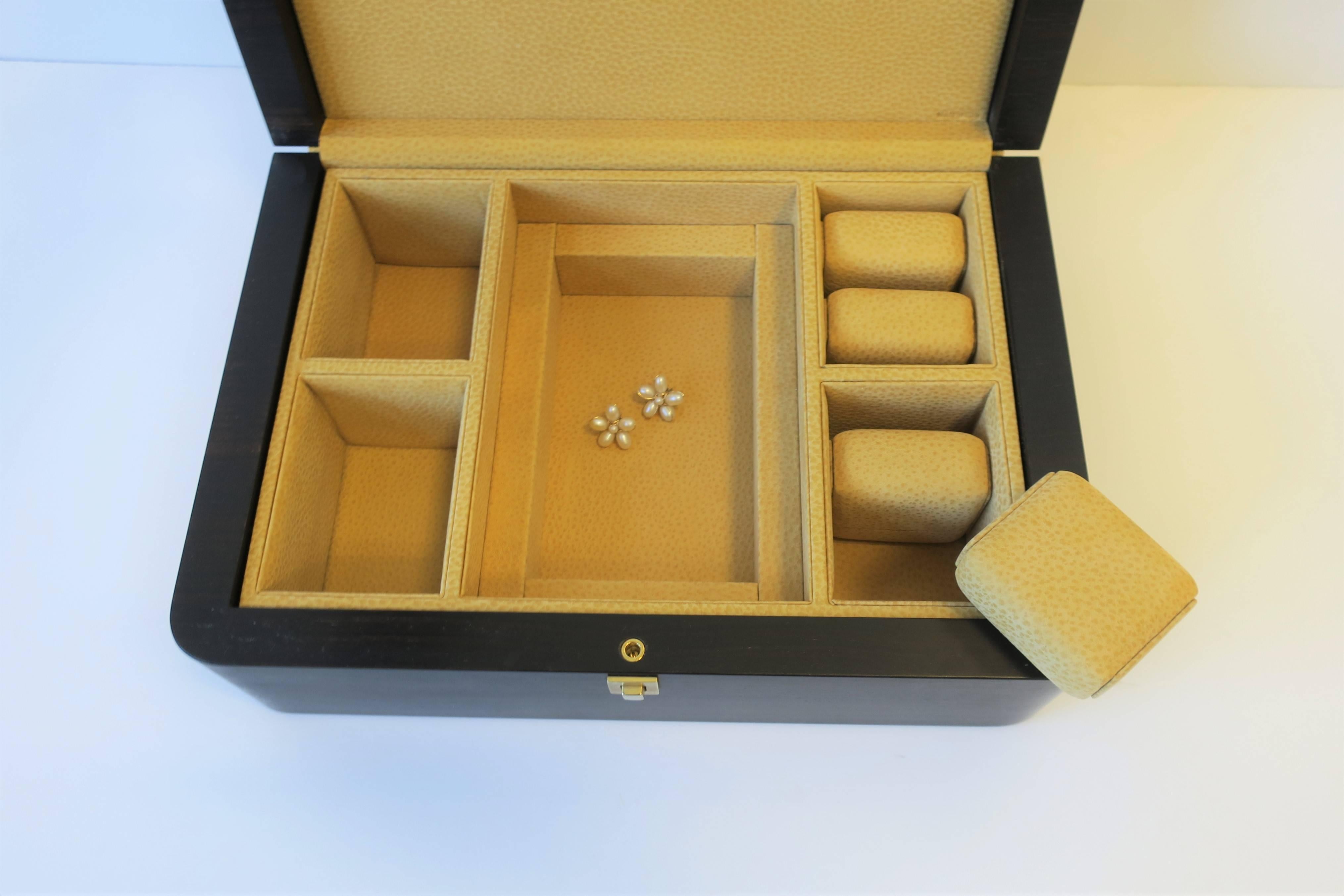 Modern Italian Leather Jewelry Box 