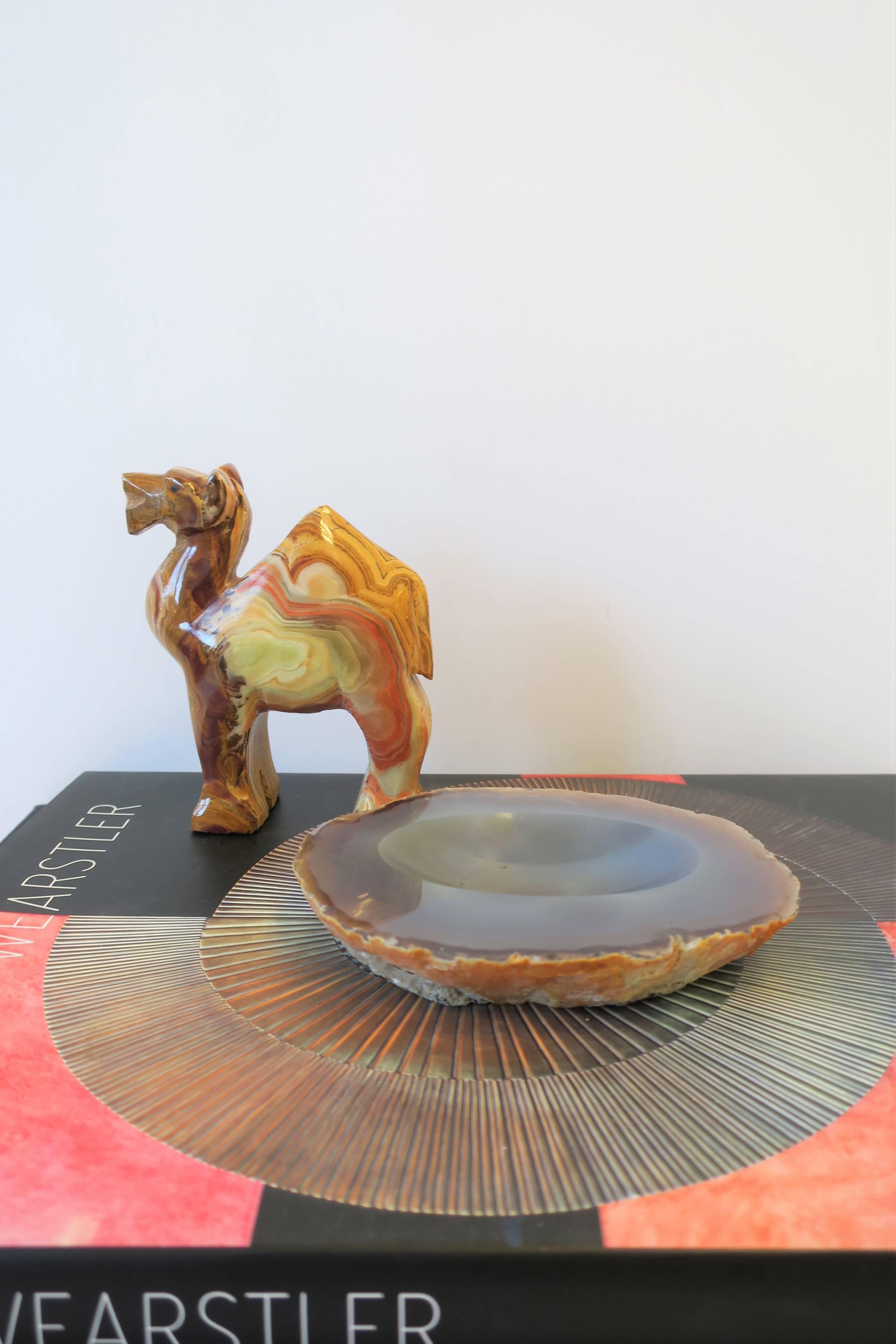 Carved Onyx Marble Camel Sculpture, circa 1970s For Sale