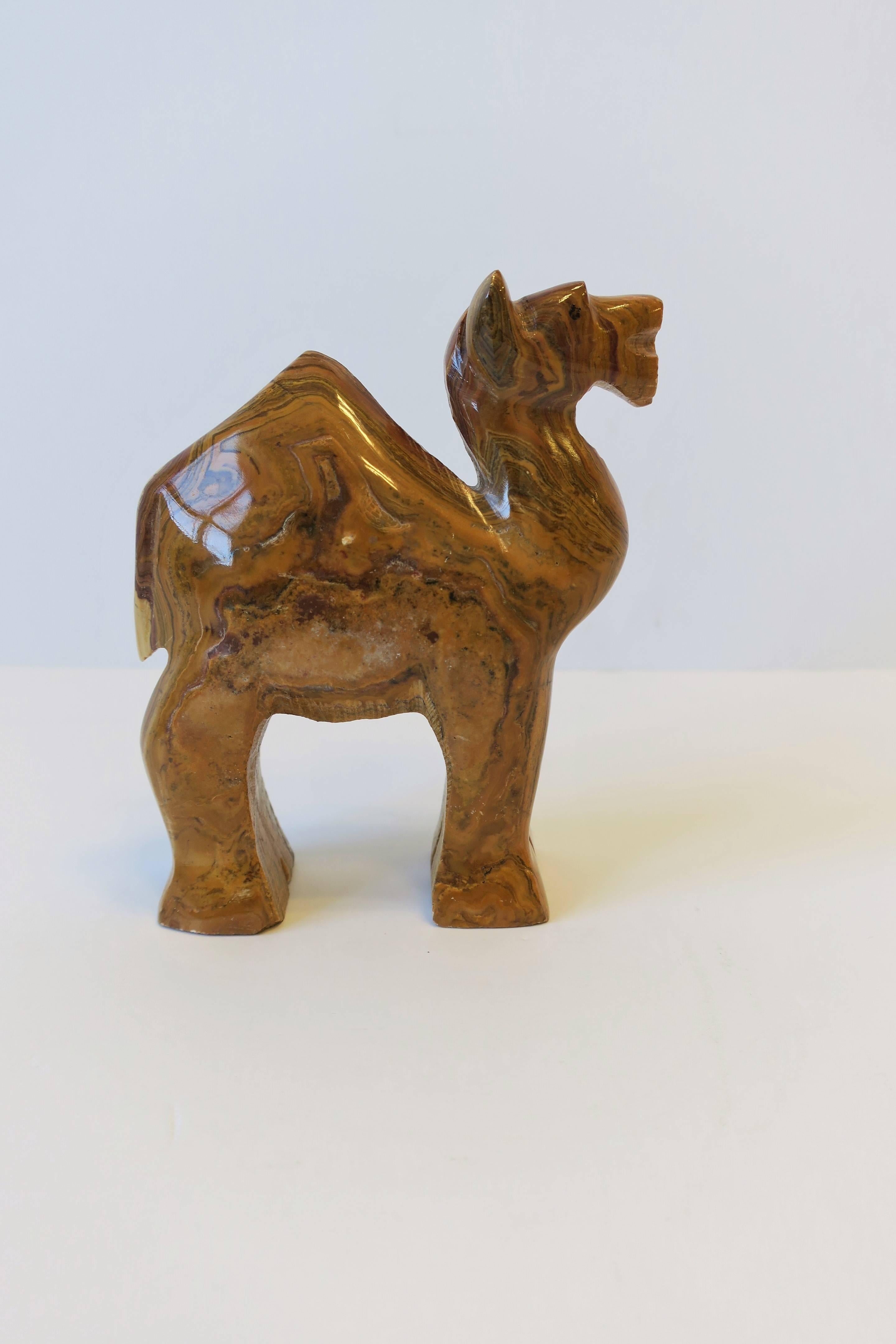 Onyx Marble Camel Sculpture, circa 1970s For Sale 3