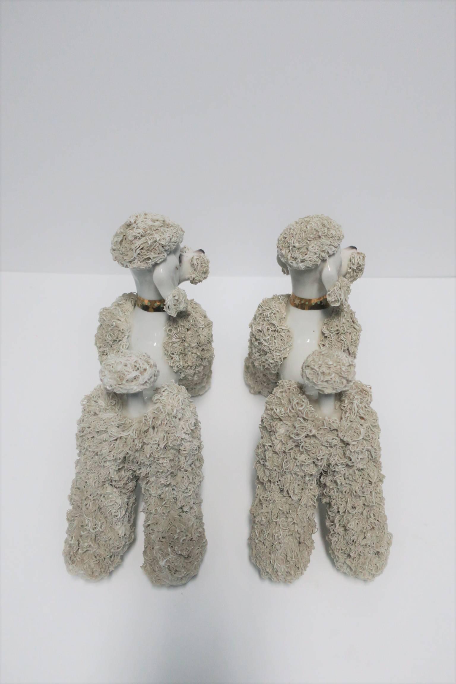 Poodle Dog Sculptures, Pair In Good Condition In New York, NY