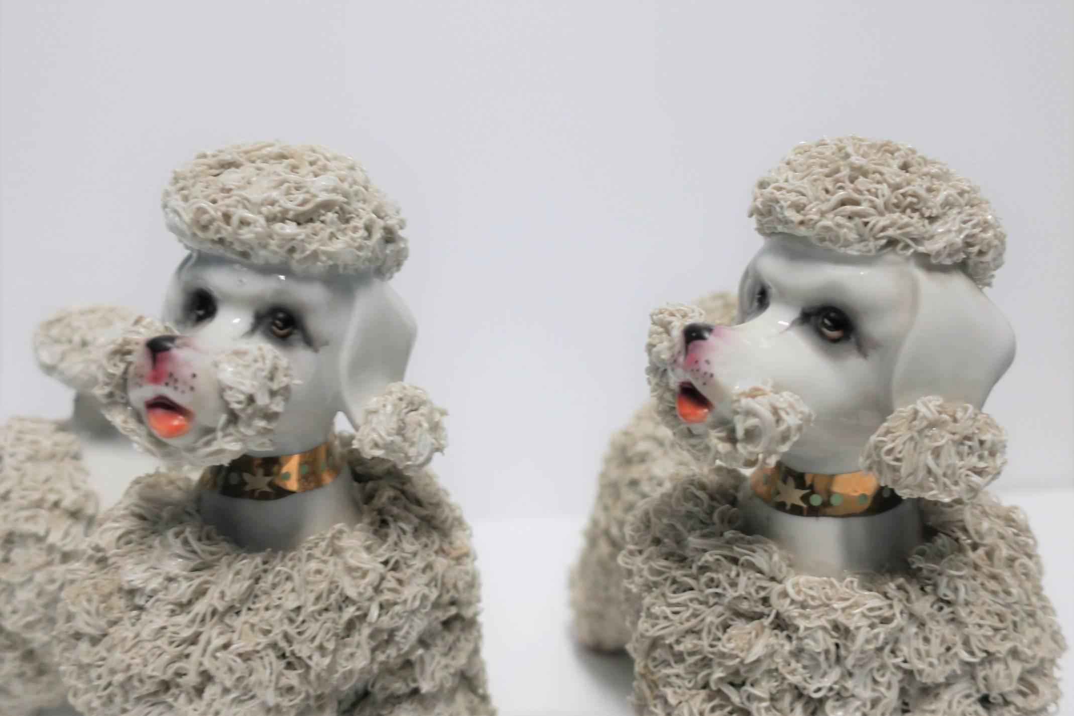 Poodle Dog Sculptures, Pair 1