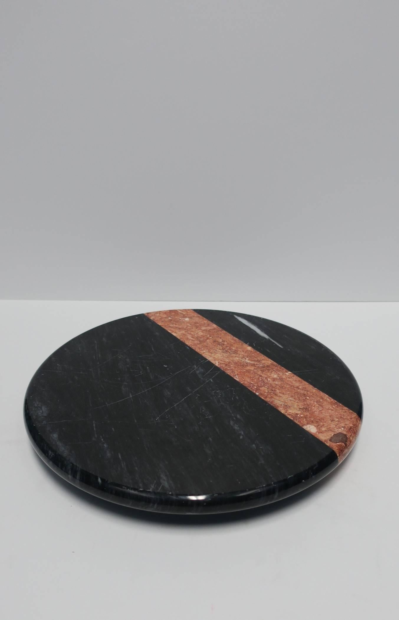 Modern Black Marble Lazy Susan by Georges Briaid, 1970s In Good Condition In New York, NY