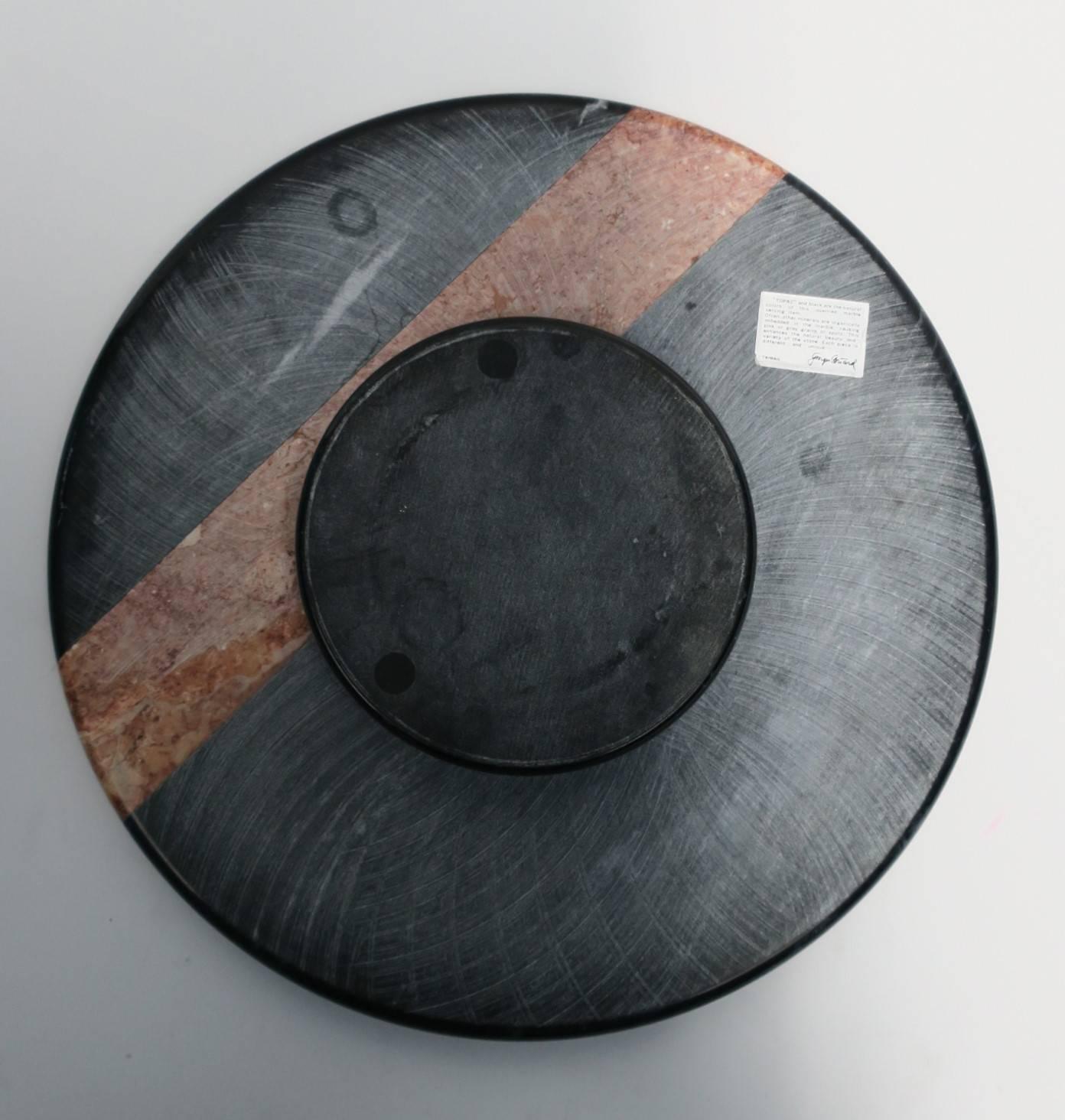 Late 20th Century Modern Black Marble Lazy Susan by Georges Briaid, 1970s