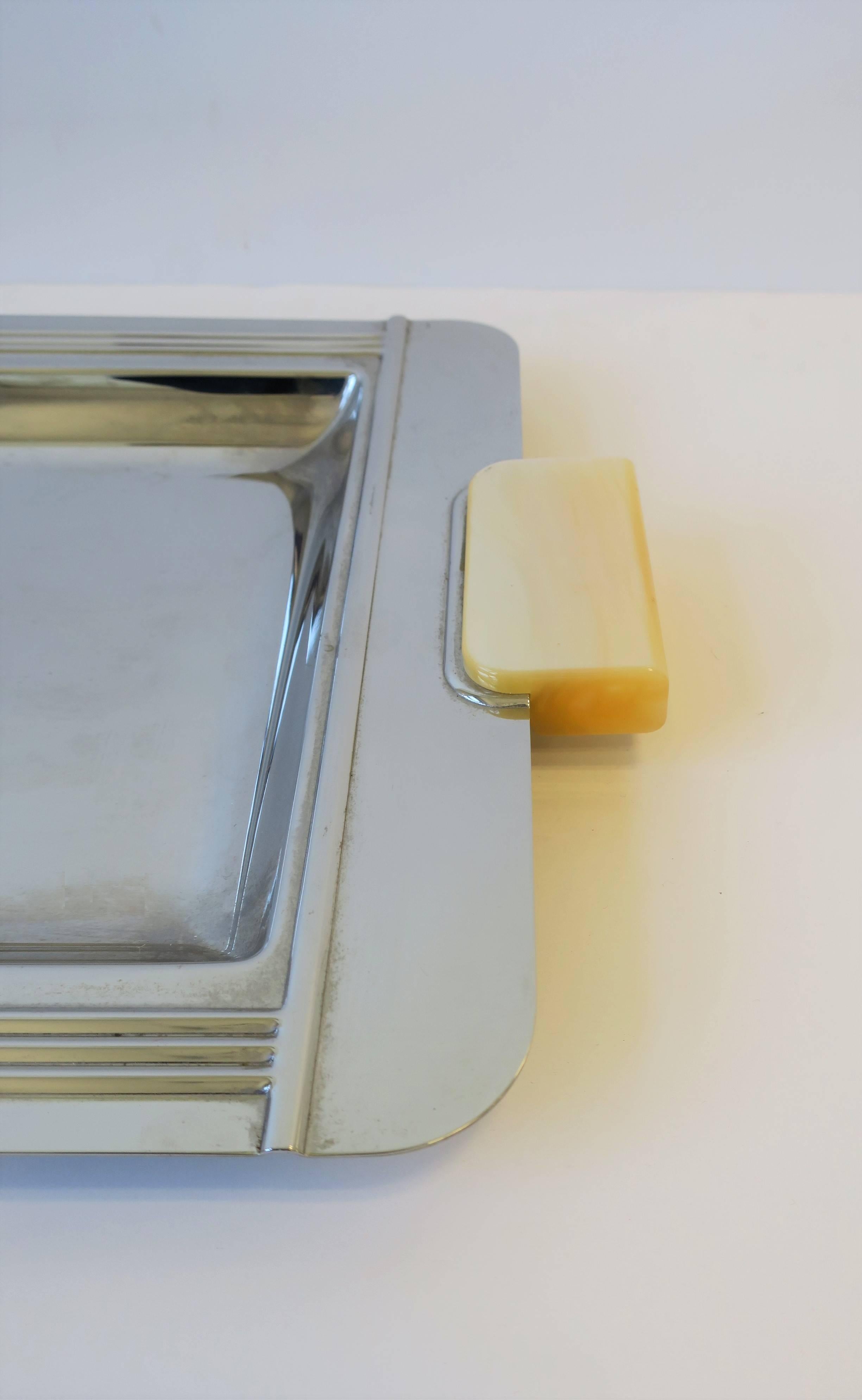 French Art Deco Chrome Serving Tray 1
