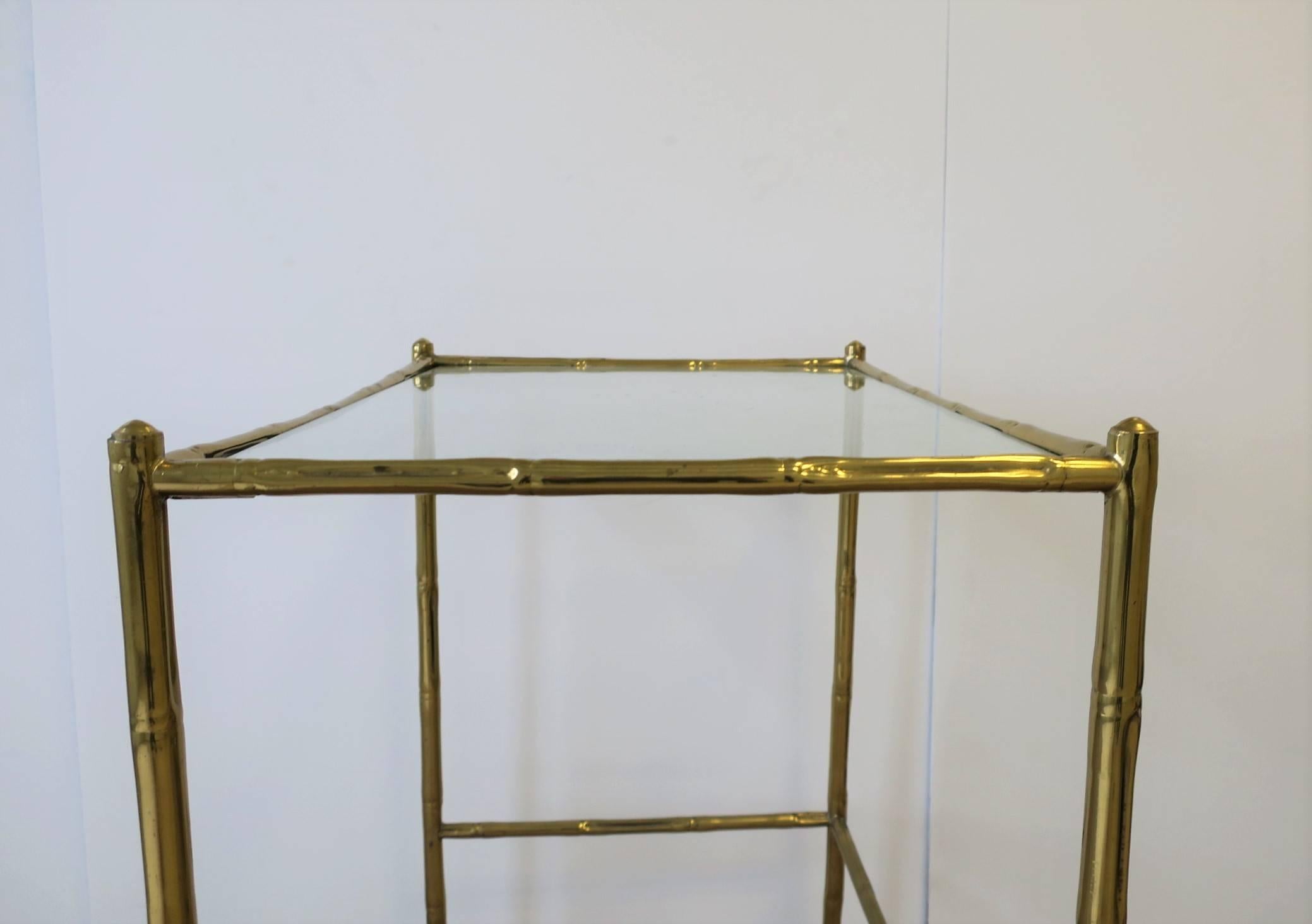 Italian Brass Bamboo Bar Cart Table  For Sale 4