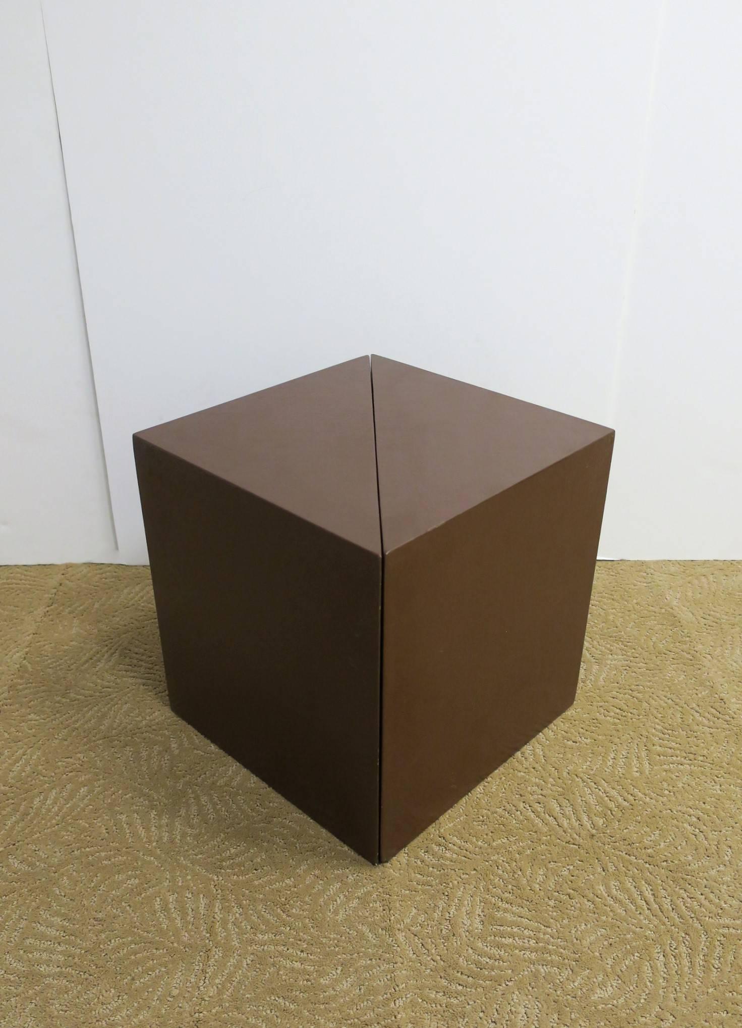 Modern Geometric Square Side Table or Two-Part Drinks Table 2