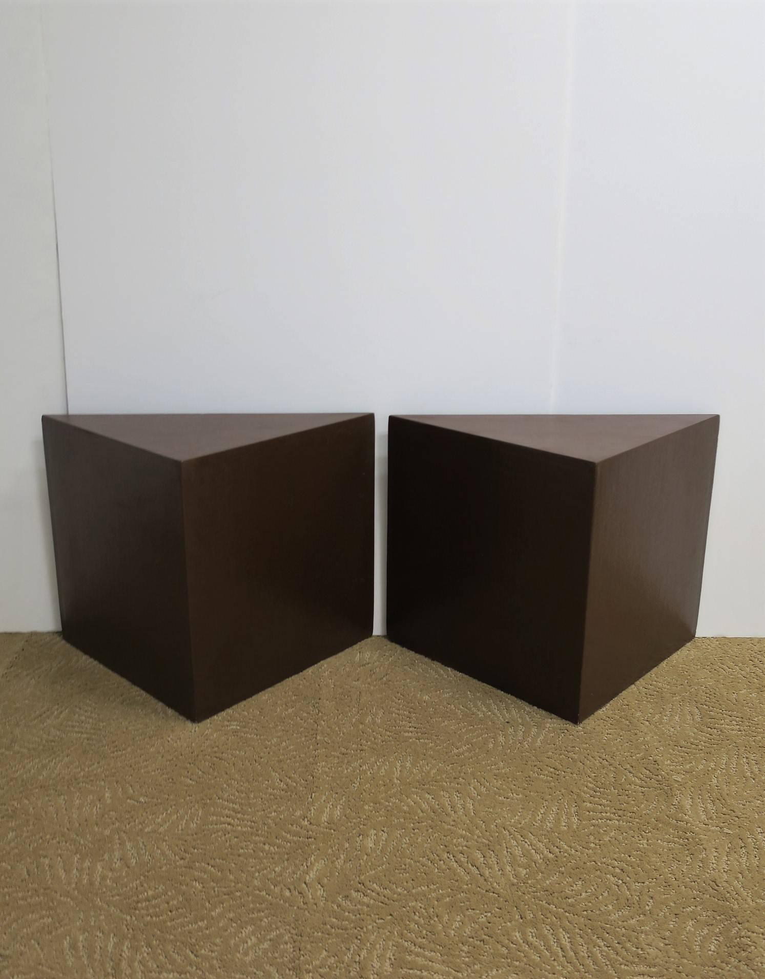 Modern Geometric Square Side Table or Two-Part Drinks Table 10