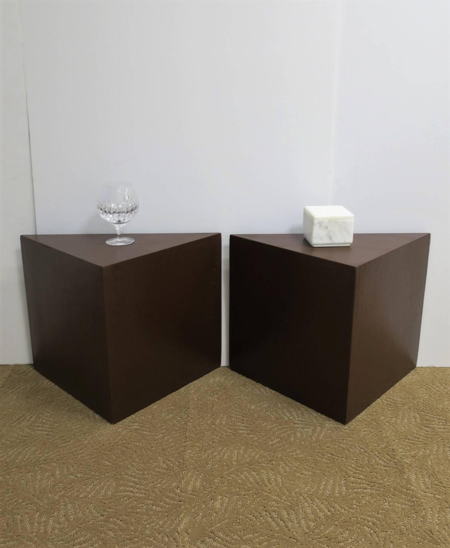 Modern Geometric Square Side Table or Two-Part Drinks Table 12