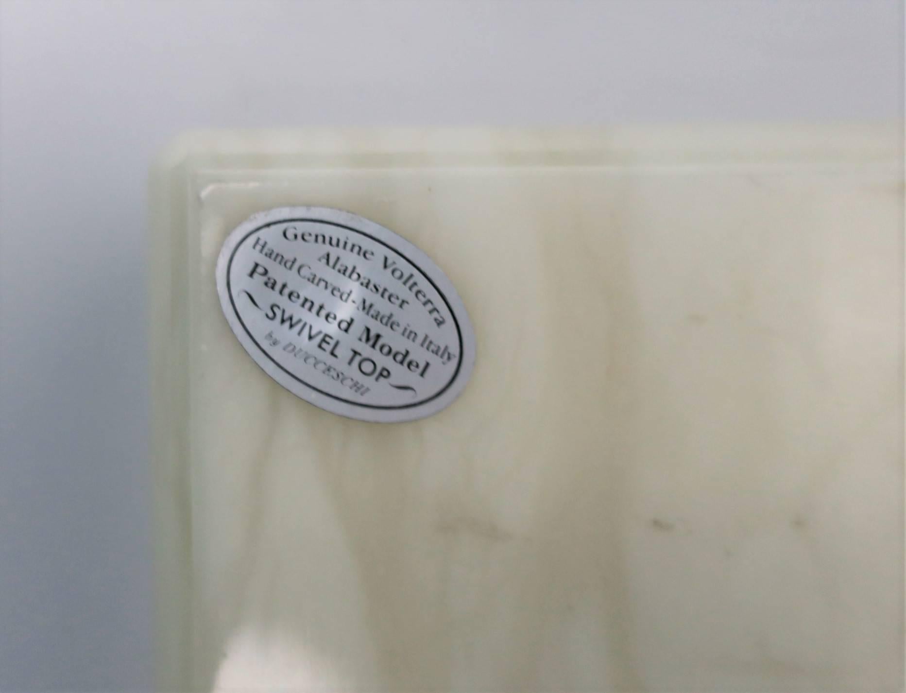 Italian White Alabaster Marble Box 2
