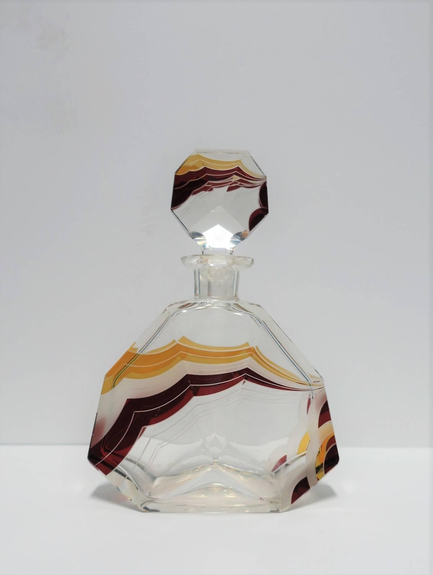 European Art Deco Liquor or Spirits Crystal Decanter by Designer Karl Palda 2