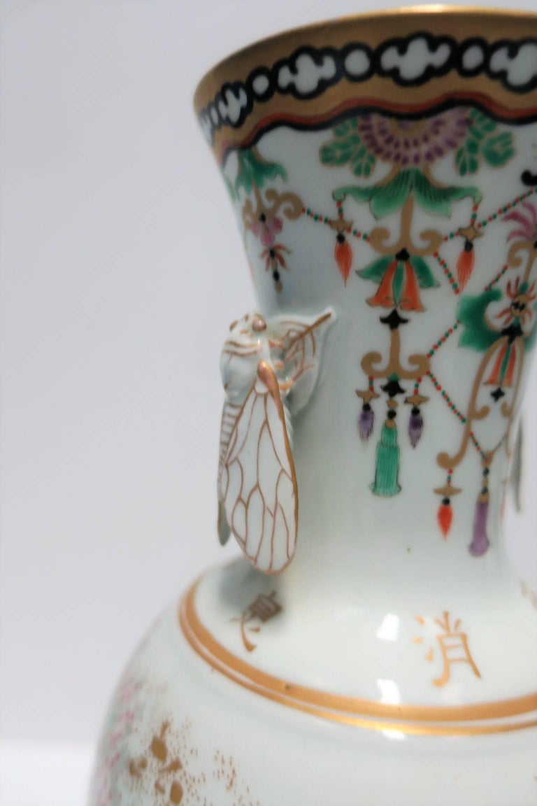 Art Deco Japanese Kutani Porcelain Vases Meiji Period, Pair For Sale 5