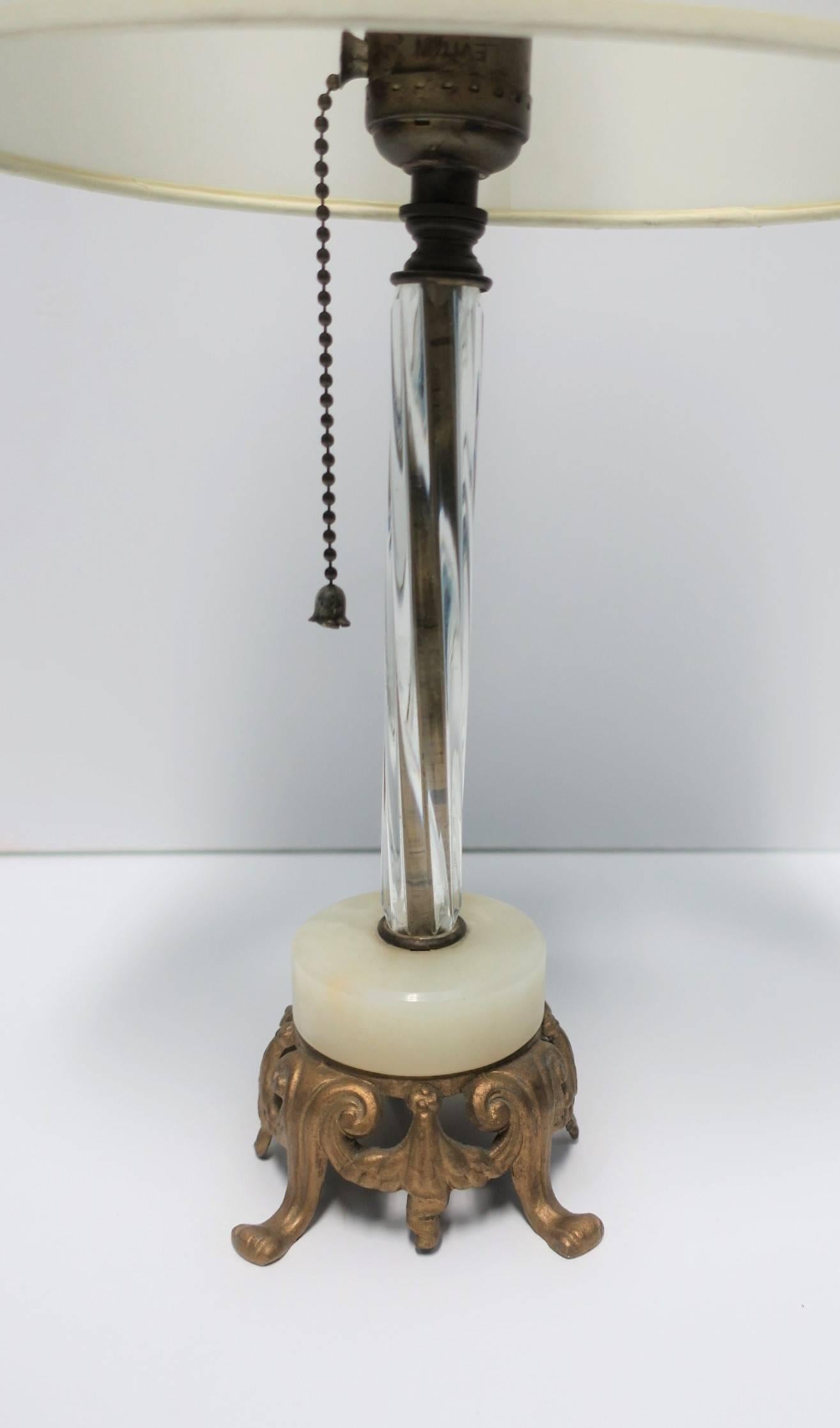 20th Century Italian Murano and Onyx Marble Gold Gilt Desk or Table Lamp For Sale