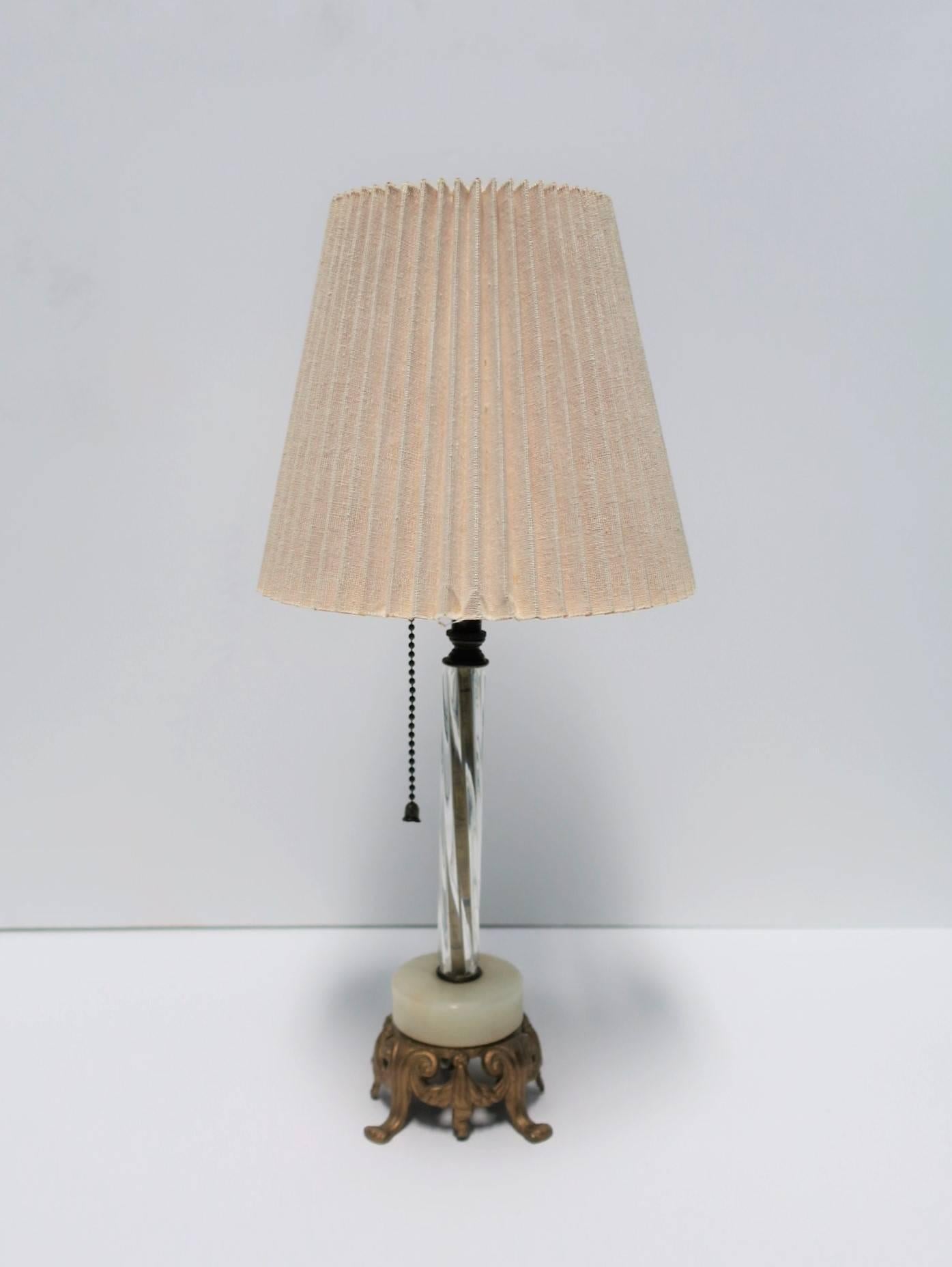 Italian Murano and Onyx Marble Gold Gilt Desk or Table Lamp For Sale 2