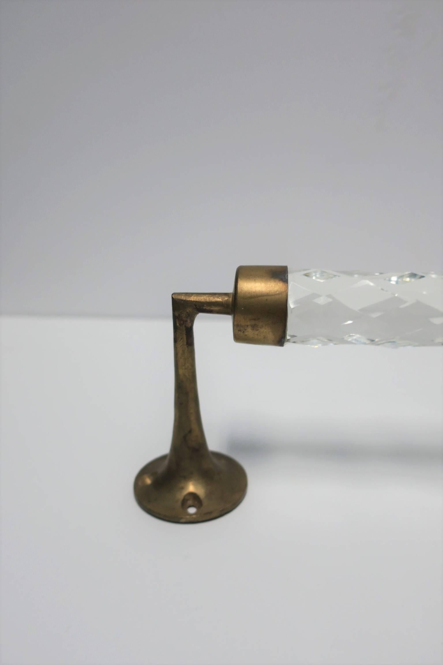 Crystal and Brass Hardware Towel or Clothing Bar 2