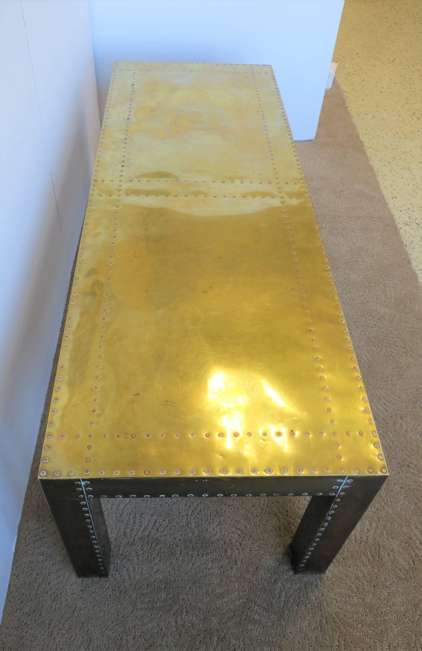 Brass Rectangular Coffee or Cocktail Table 2